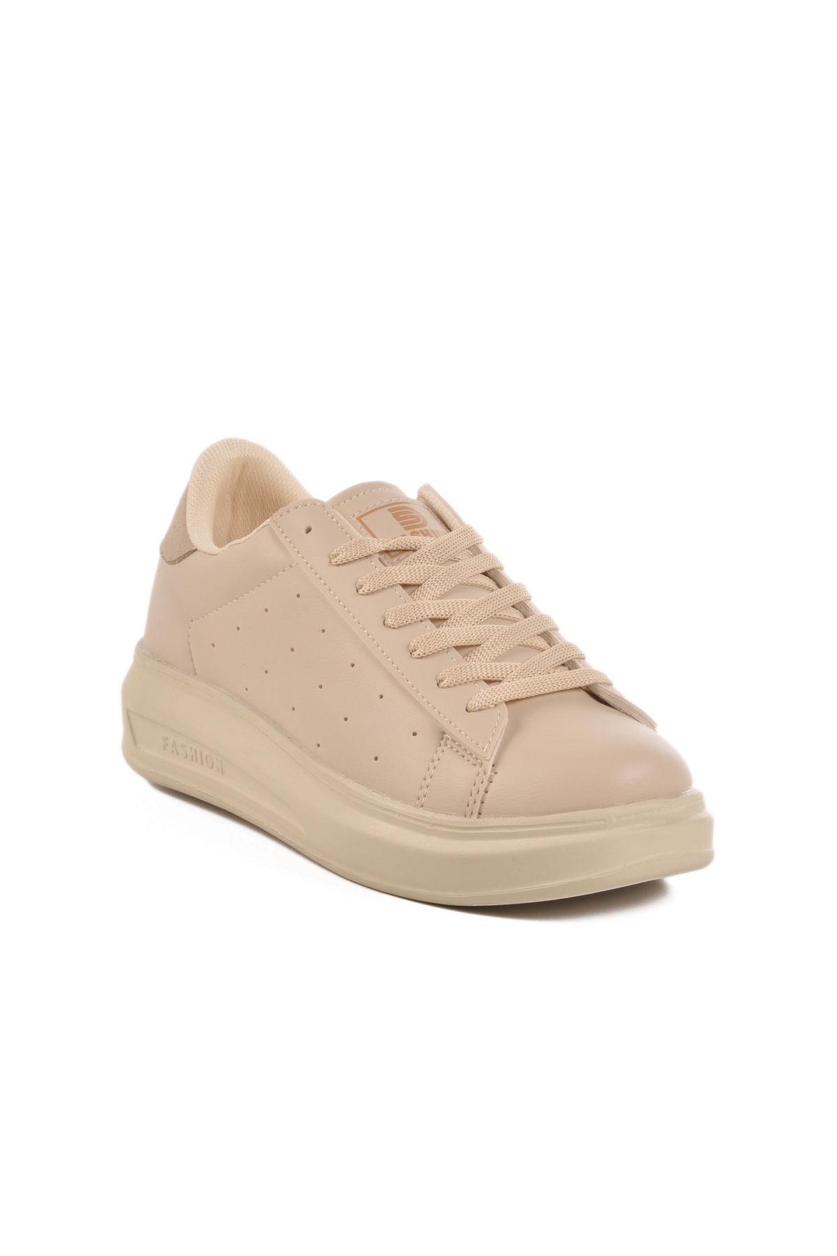 Ekru Bağcıklı Kadın Sneaker 156 G - Görsel 4