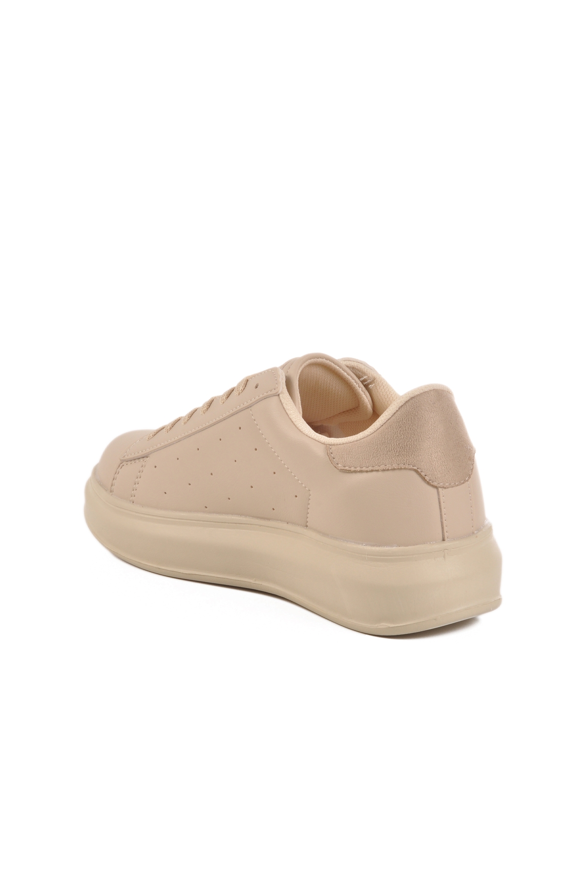 Ekru Bağcıklı Kadın Sneaker 156 G - Görsel 5