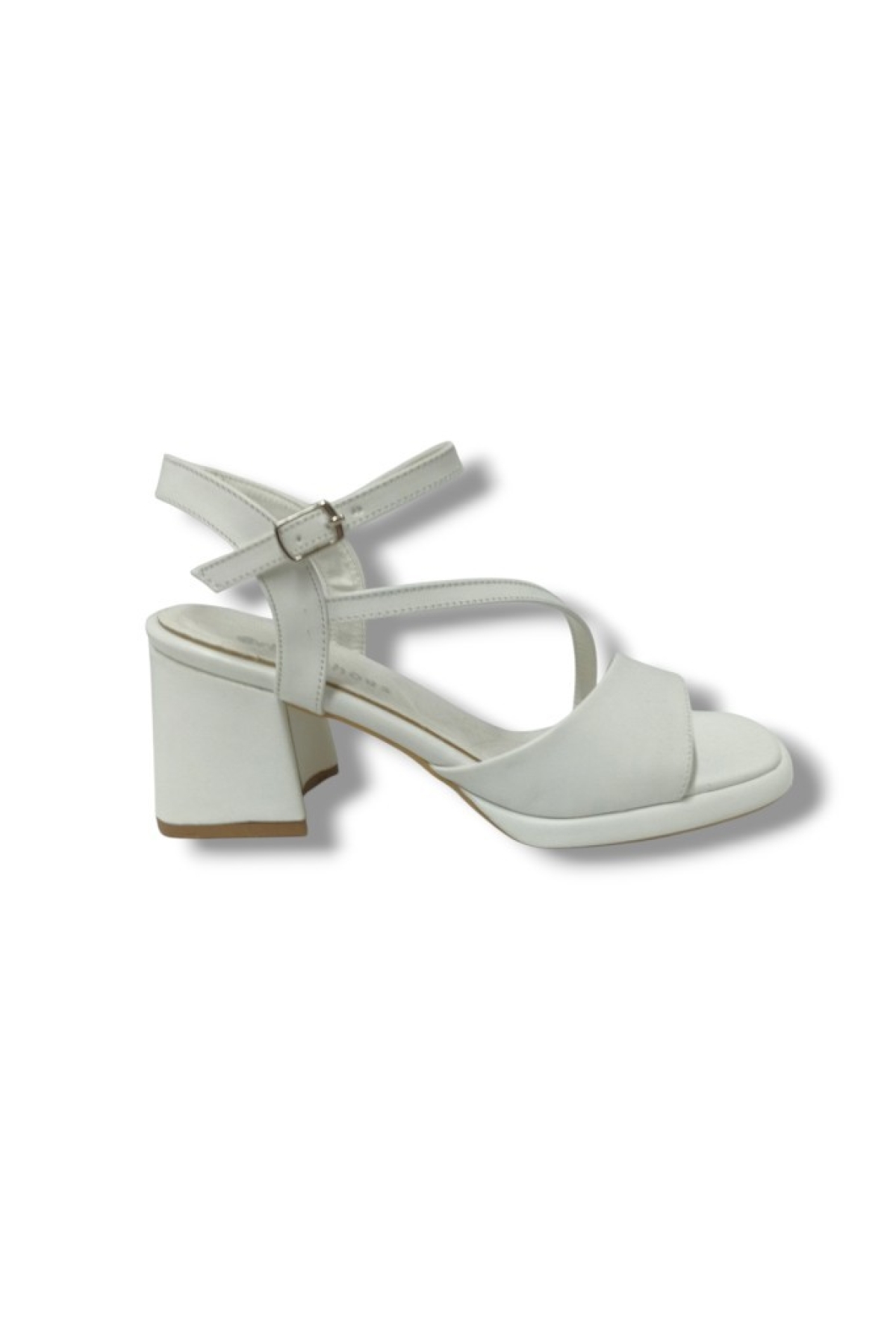402-25 Deri Anatomik Kalın Topuklu Kadın Sandalet - Görsel 3