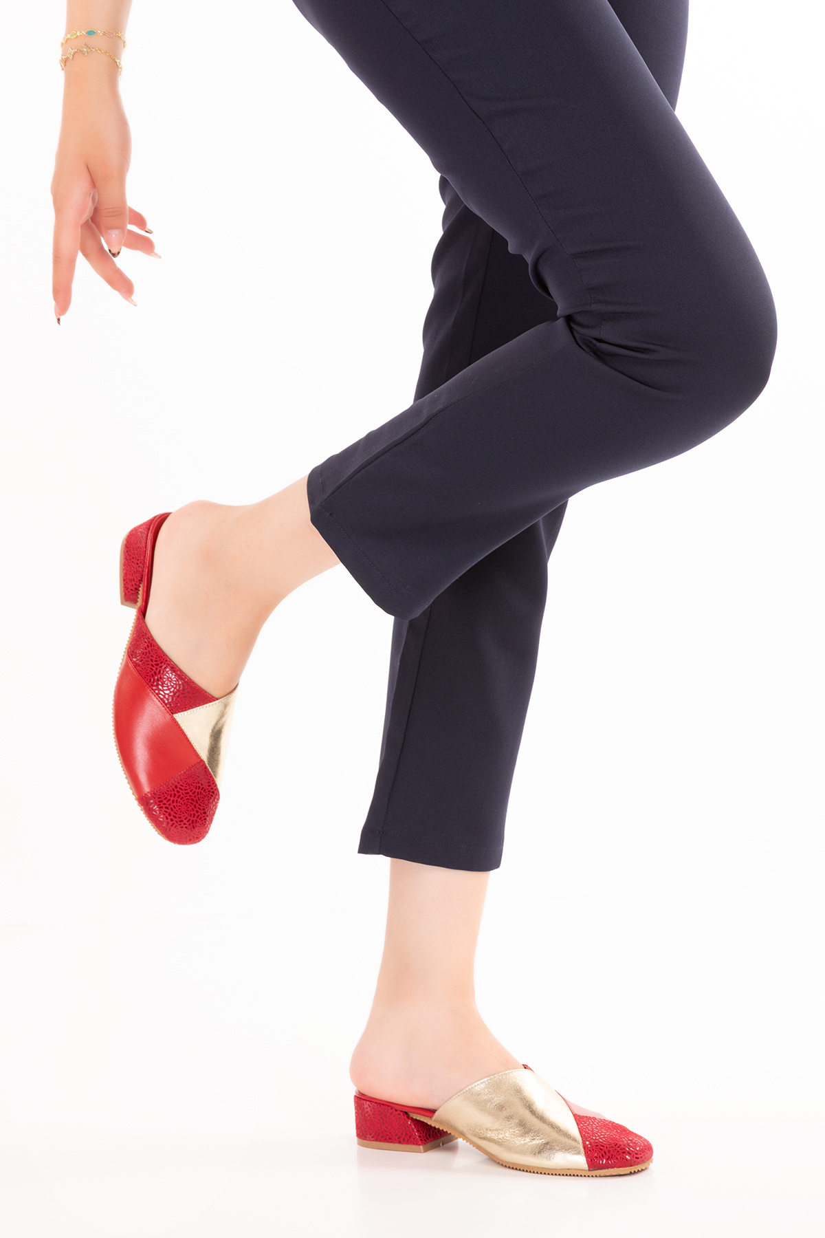 Gondol Hakiki Deri Şık Topuklu Ev Teliği özl.45 - Görsel 8