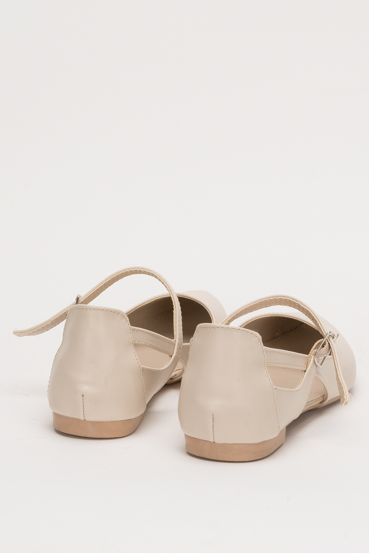 Kadın Yazlık Rahat Baretli Sivri Burun Babet Ayakkabı .2024.052 Ten - Görsel 4