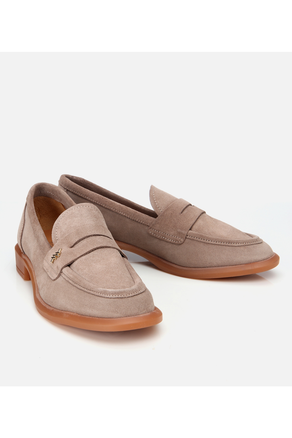 Kadın Süet Deri Vizon Esnek Tabanlı Klasik Loafer - Görsel 3