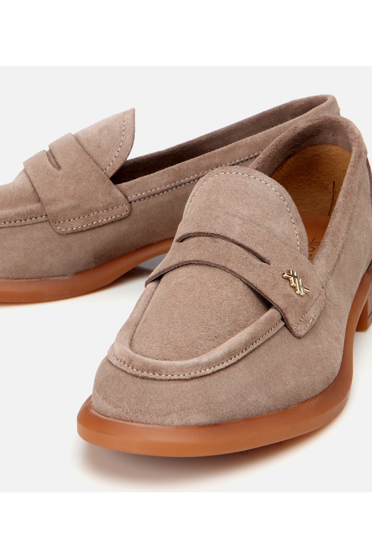 Kadın Süet Deri Vizon Esnek Tabanlı Klasik Loafer - Görsel 4