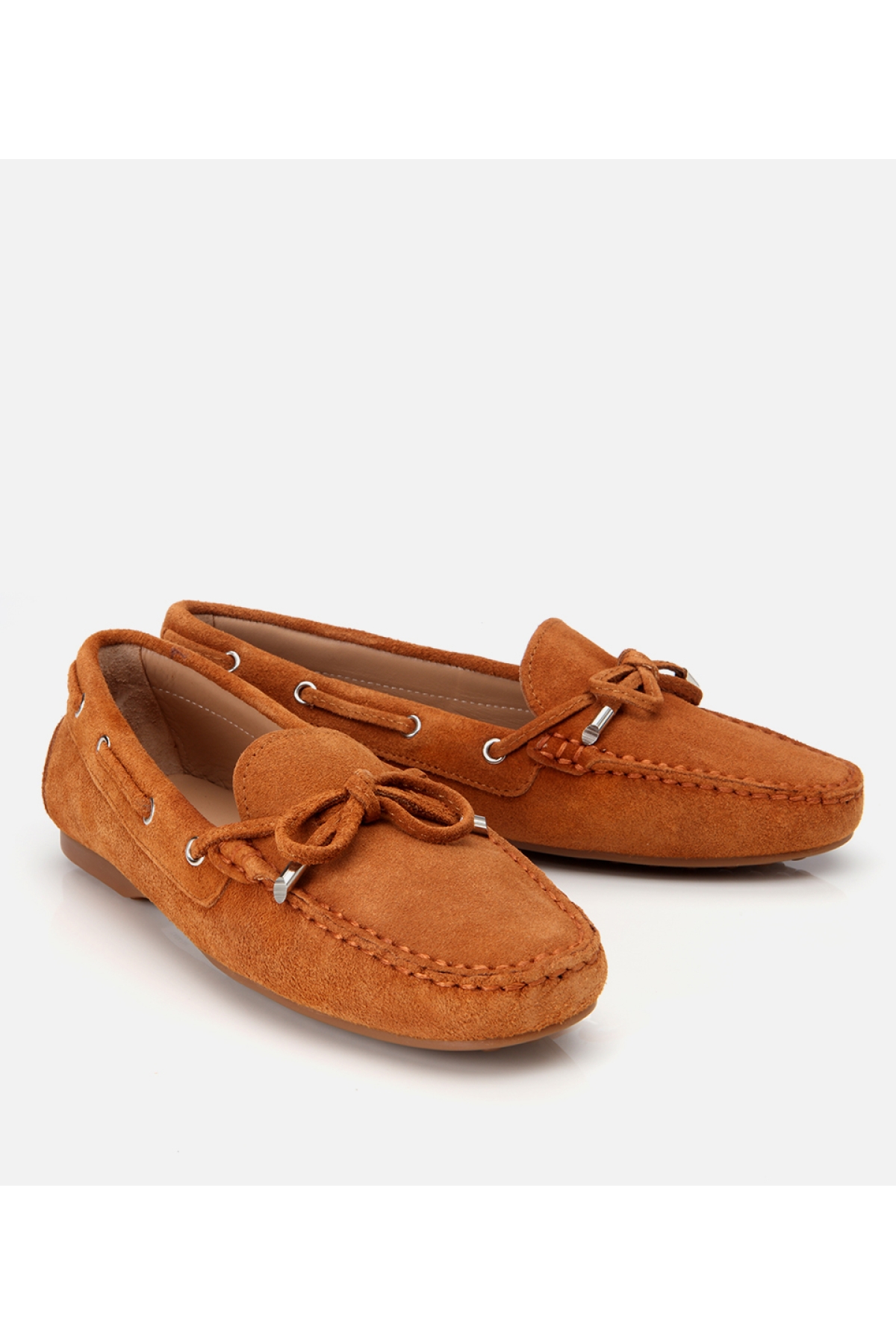 Hotiç Bej Hotiç Hotiç Süet Kadın Deri Bağcık Detaylı Günlük Loafer