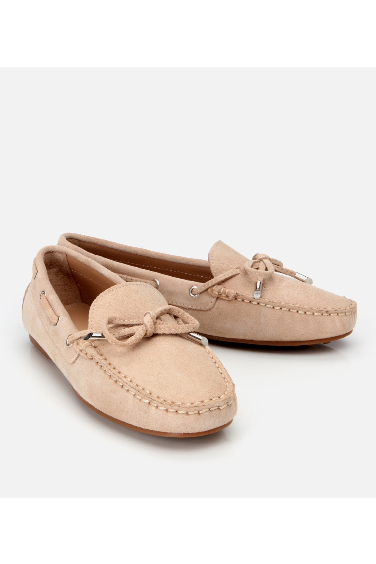 Hotiç Hotiç Kadın Süet Deri Bej Bağcık Detaylı Günlük Loafer Flo'da! Bej - 3. görsel