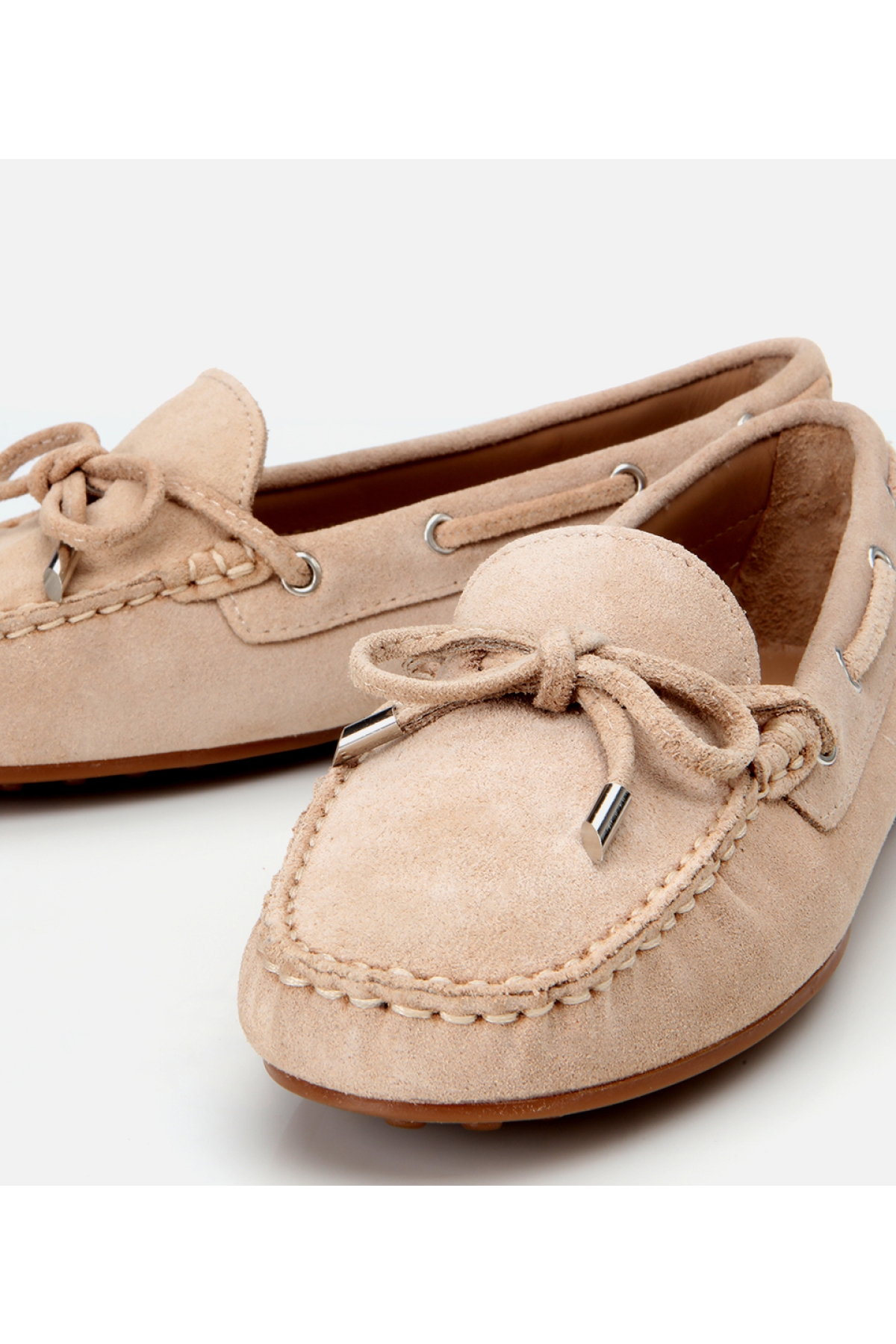 Hotiç Hotiç Kadın Süet Deri Bej Bağcık Detaylı Günlük Loafer Flo'da! Bej - 4. görsel