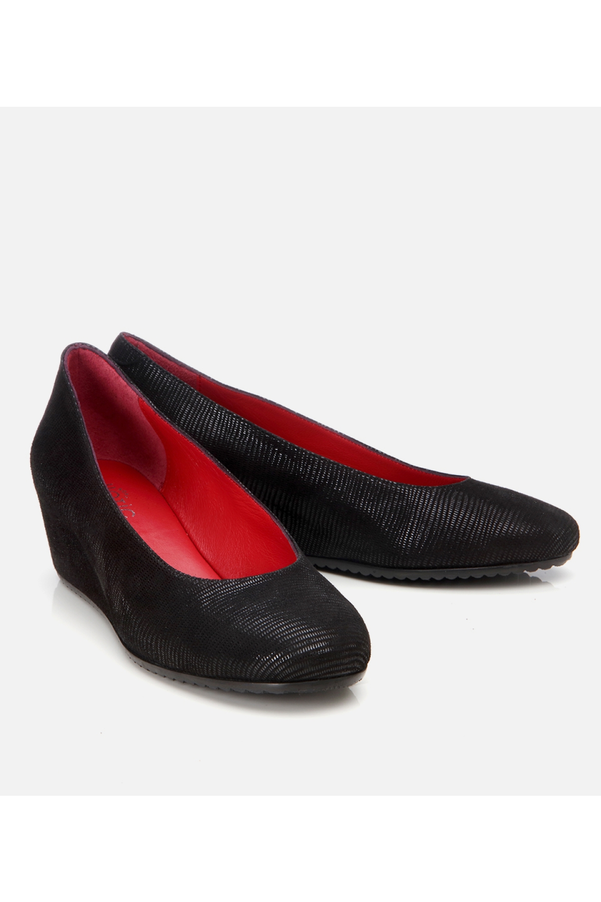 Kadın Deri Siyah Esnek Dolgu Topuklu Ayakkabı - Görsel 3