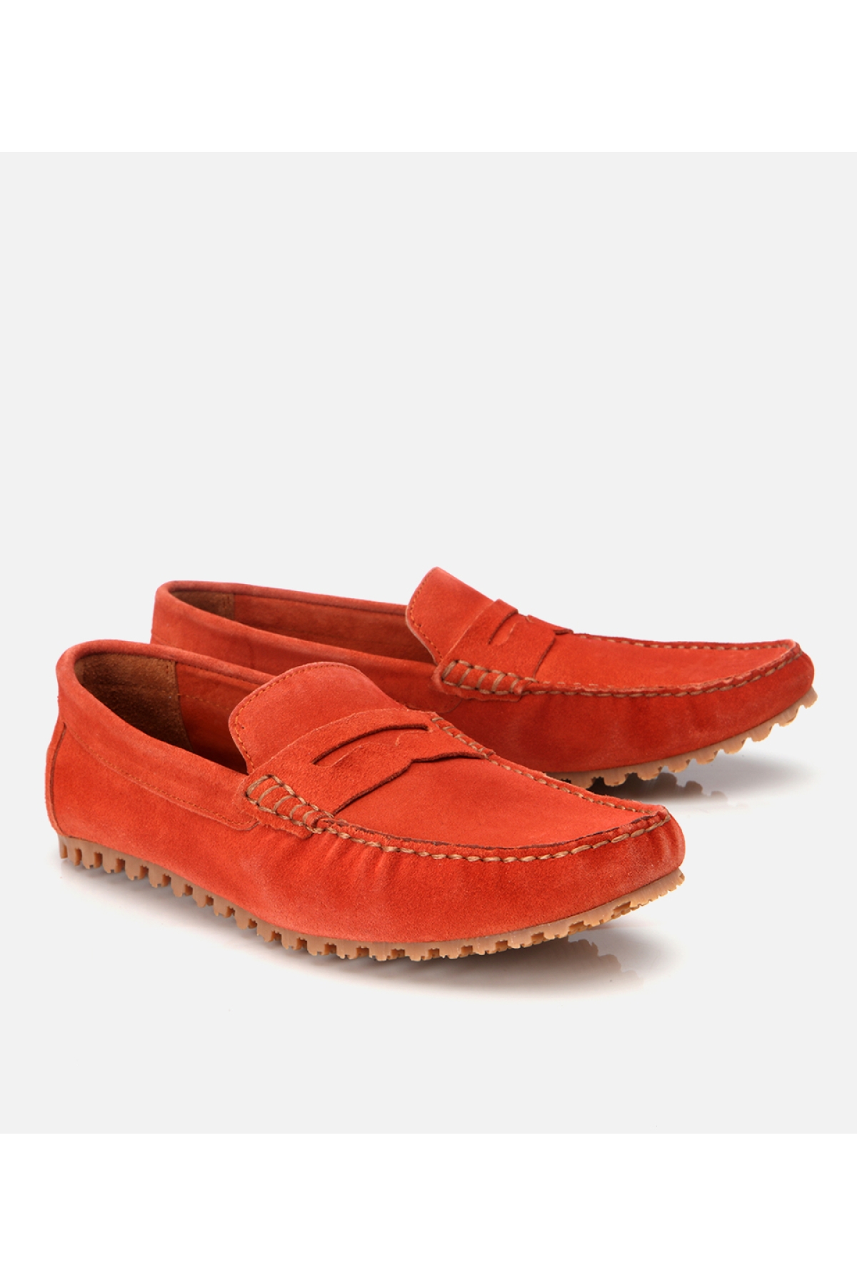 Hotiç Turuncu Hotiç Süet Deri Erkek Esnek Tabanlı Günlük Loafer