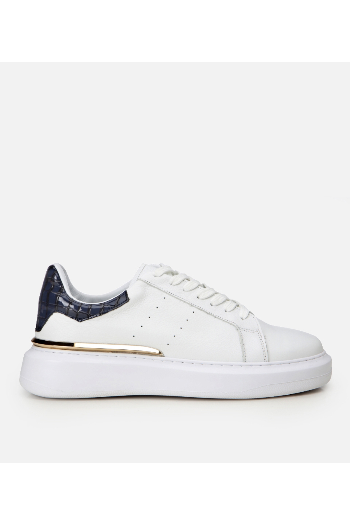 Erkek Deri Beyaz Hafif Tabanlı Spor Ayakkabı - Görsel 2