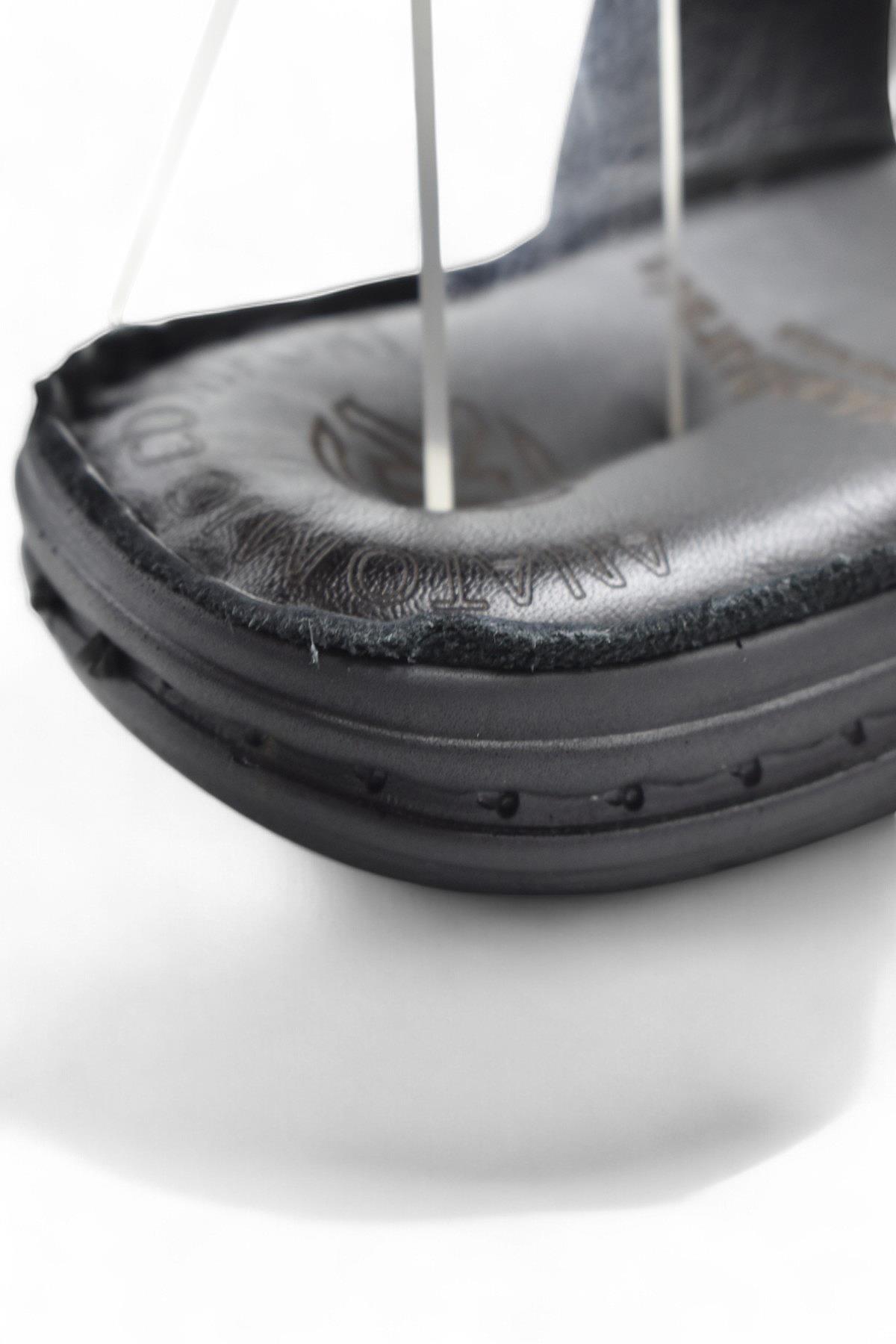 089 Puff Ortopedik Taban Günlük Hakiki Deri Erkek Terlik Erkek Kapalı Terlik - Görsel 3