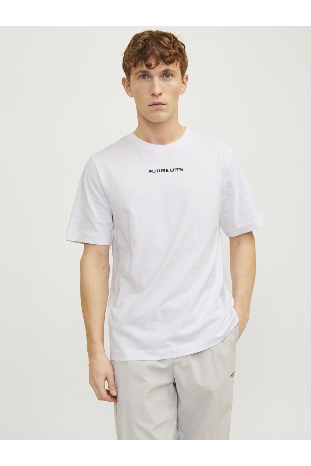 Jack Jones Jcostagger Tee Ss Crew Neck Ln Erkek Beyaz Tshirt