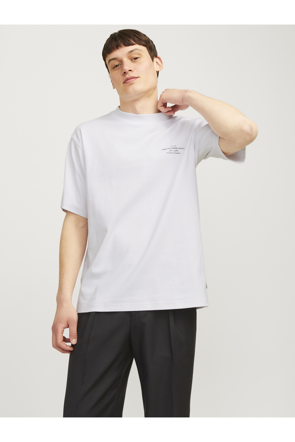 Jack Jones Jprblachad Brandıng Ss Crew Neck Tee Sn Erkek Beyaz