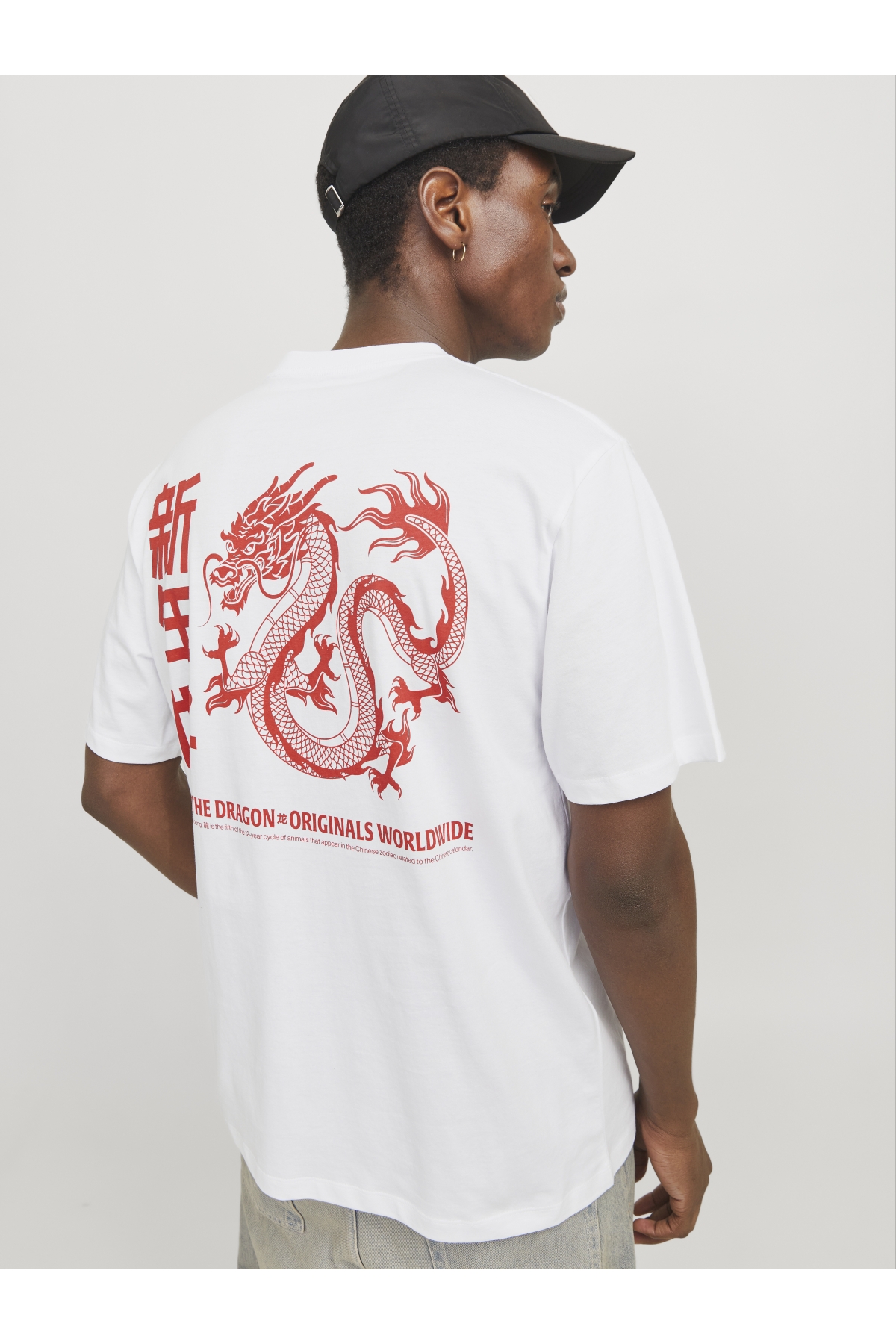 Jack Jones Jorsnake Tee Ss Crew Neck Tg Ln Erkek Beyaz/dragon