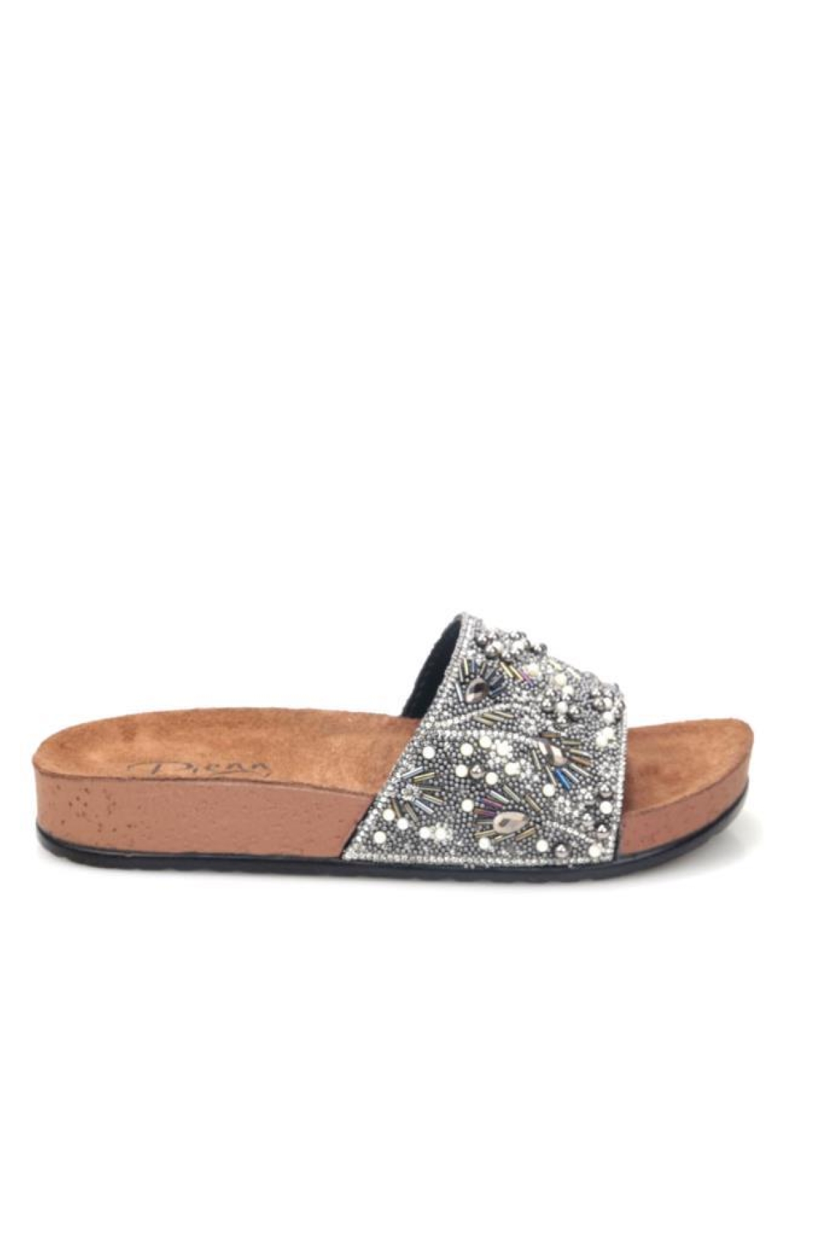 Pien 03172 Ortopedik Kadın Taşlı Terlik - Görsel 2