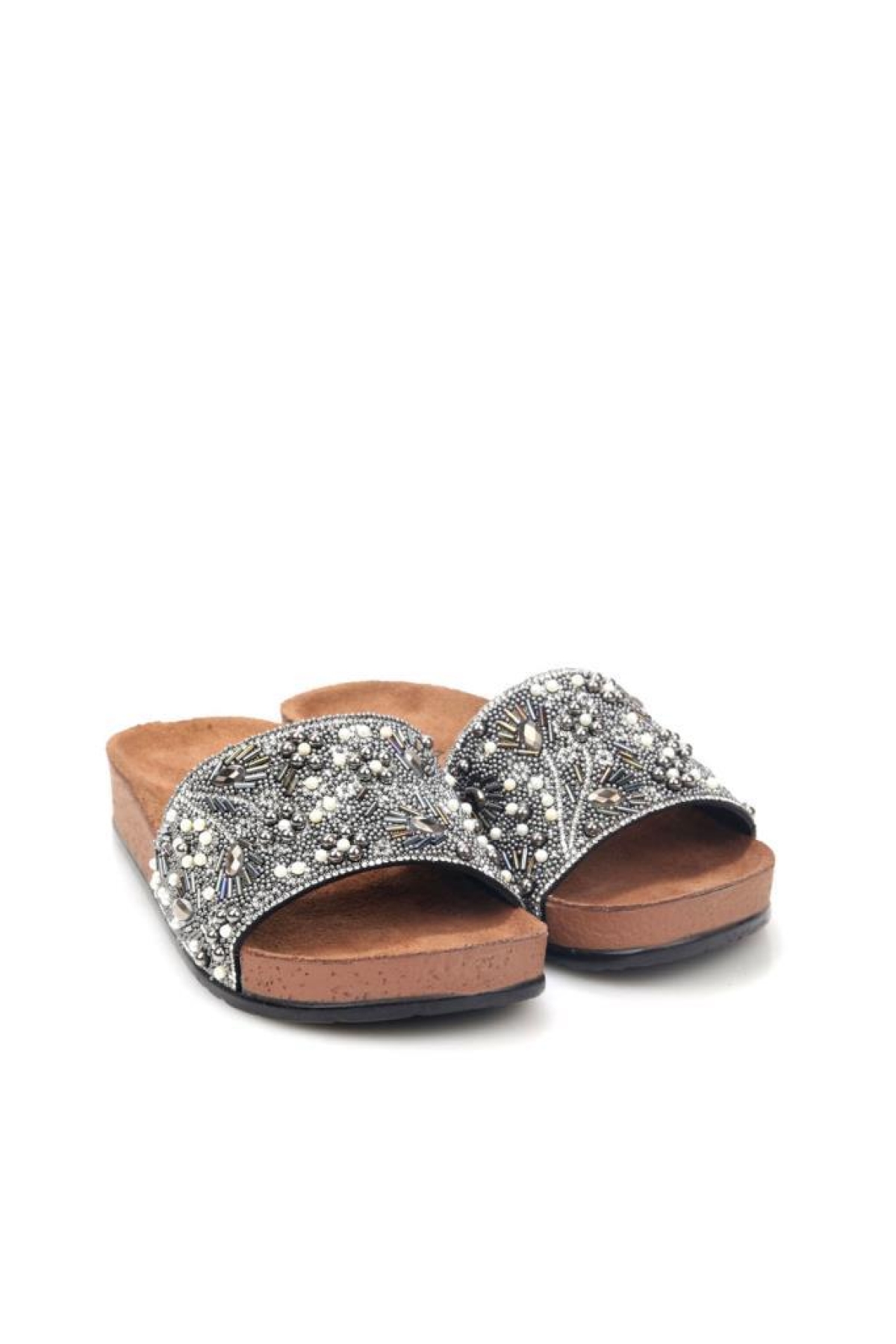 Pien 03172 Ortopedik Kadın Taşlı Terlik - Görsel 3