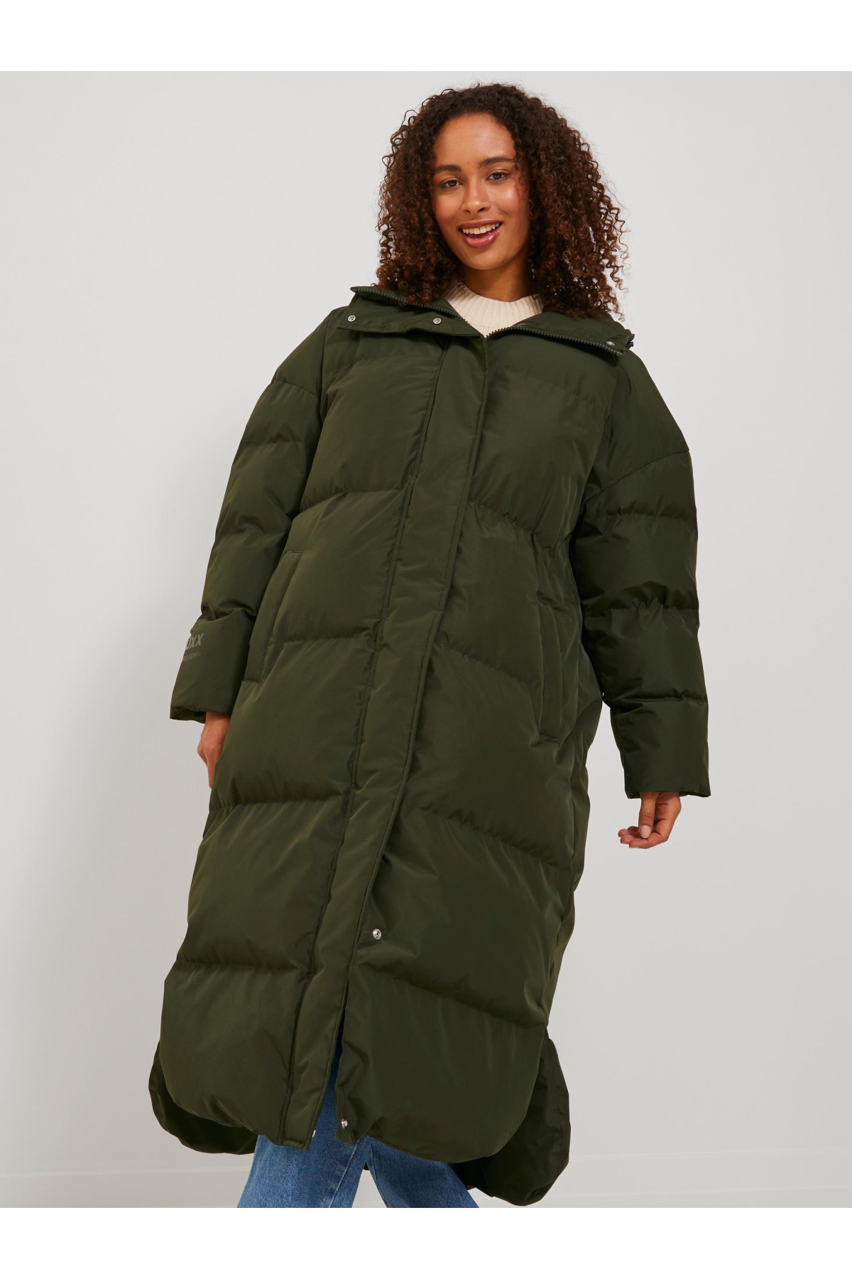 Jack Jones Jxmısty Down Blend Long Puffer Otw Sn Kadin Haki Mont