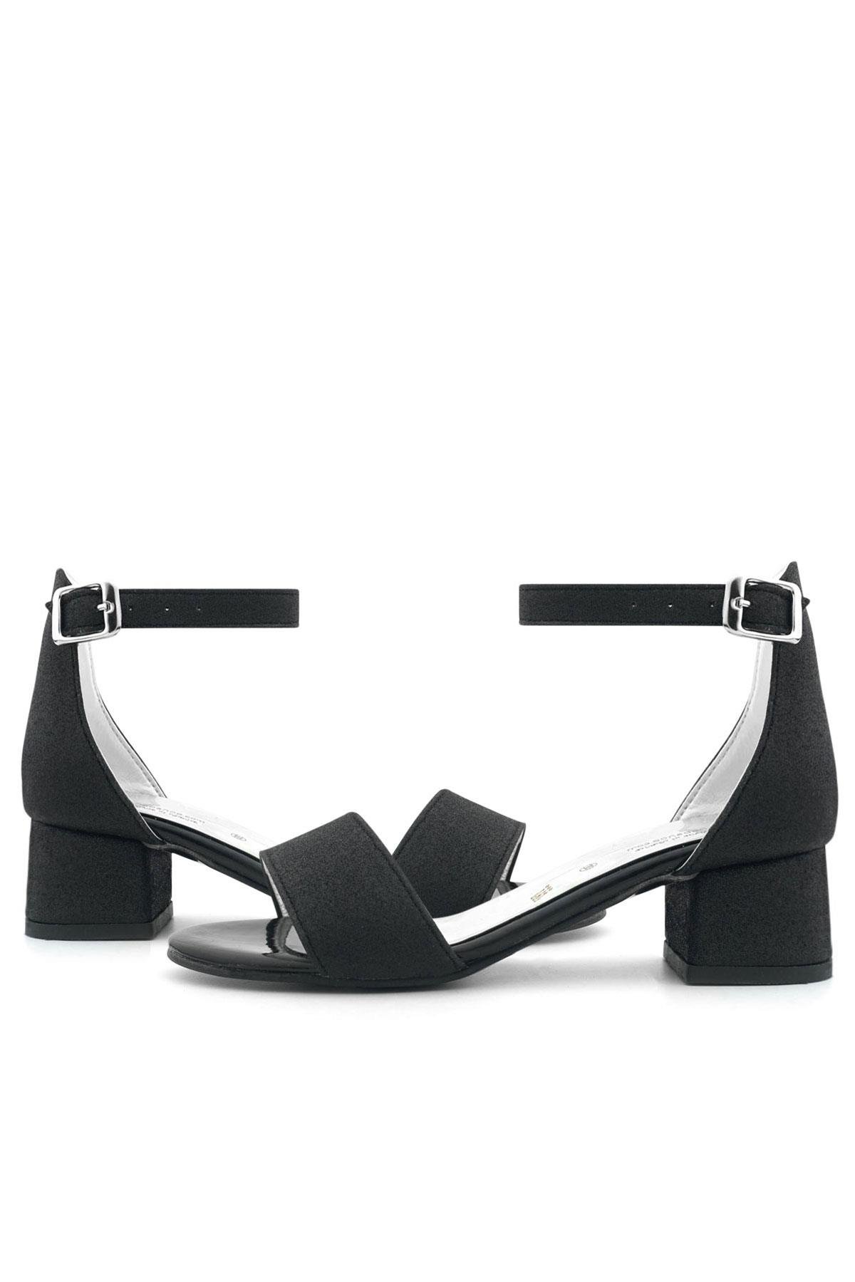 Lilo Simli Siyah Tek Bantlı Kız Çocuk Topuklu Abiye Ayakkabı - Görsel 8