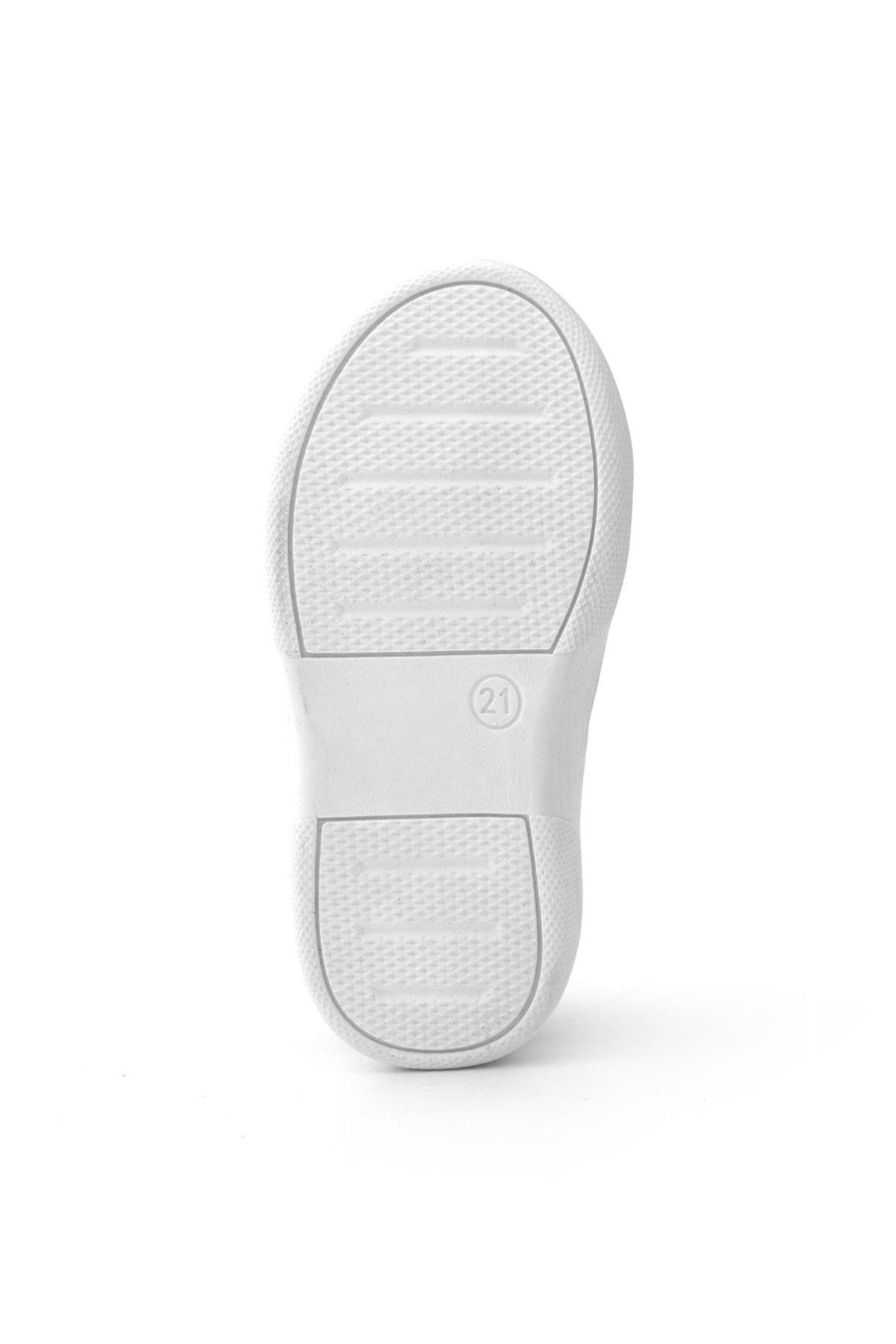 Hakiki Deri Haki Yeşil Krem Rengi Cırtlı Bebek Ayakkabı - Görsel 11