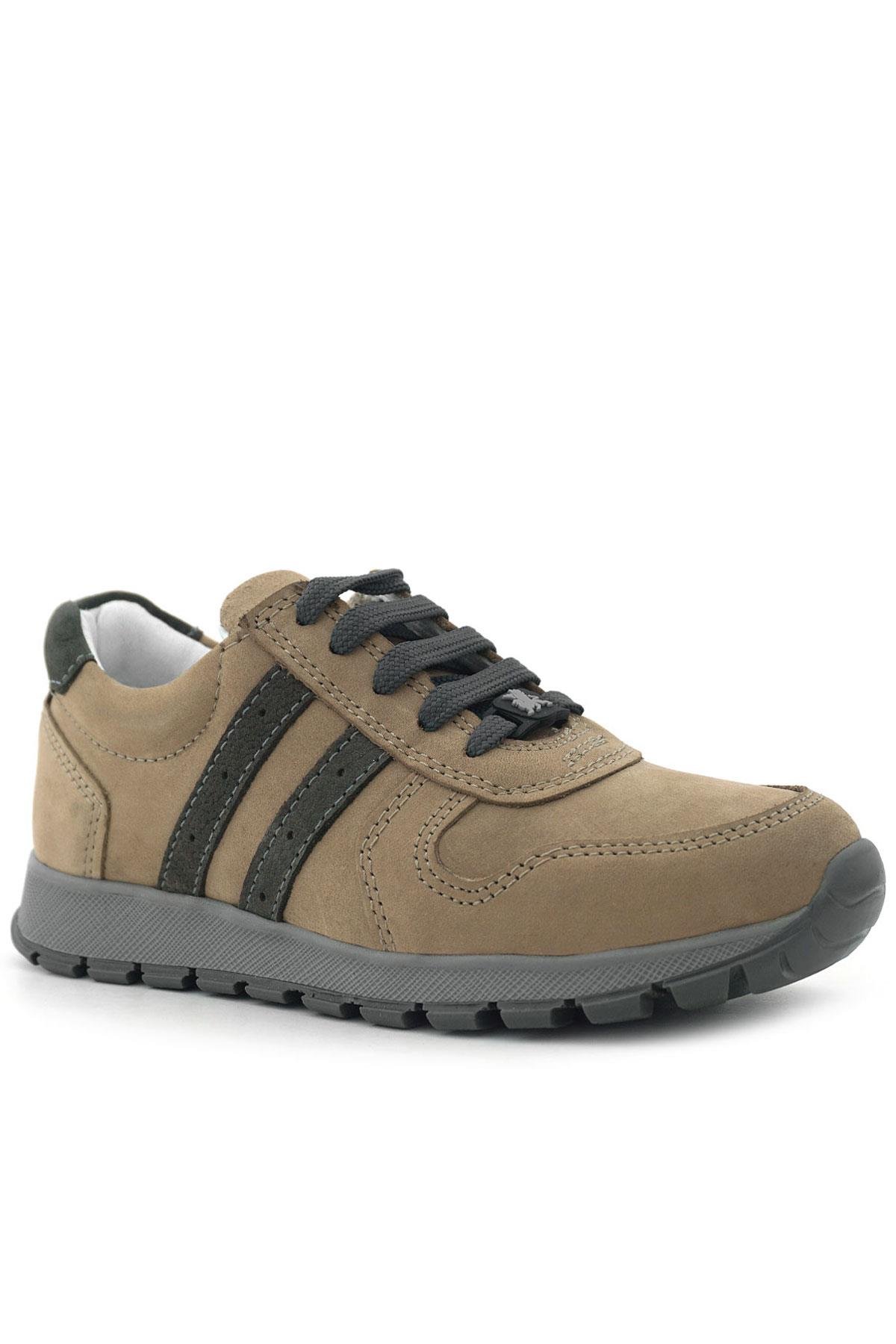 Hakiki Deri Kum Fermuarlı Bağcıklı Erkek Çocuk Spor Okul Ayakkabı - Görsel 3