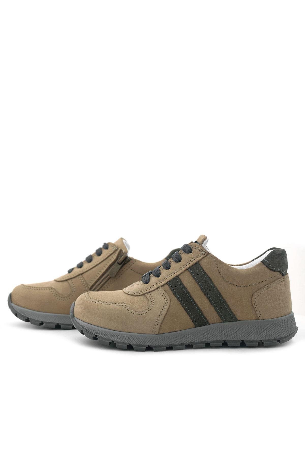 Hakiki Deri Kum Fermuarlı Bağcıklı Erkek Çocuk Spor Okul Ayakkabı - Görsel 7