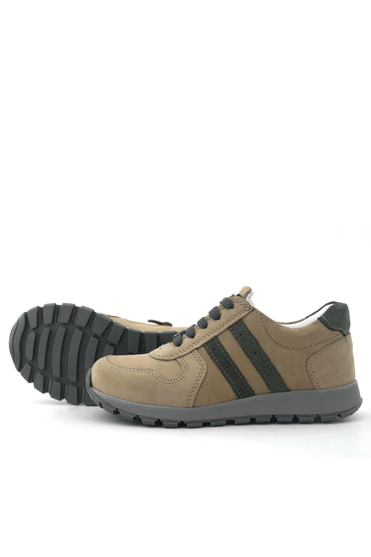 Hakiki Deri Kum Fermuarlı Bağcıklı Erkek Çocuk Spor Okul Ayakkabı - Görsel 8
