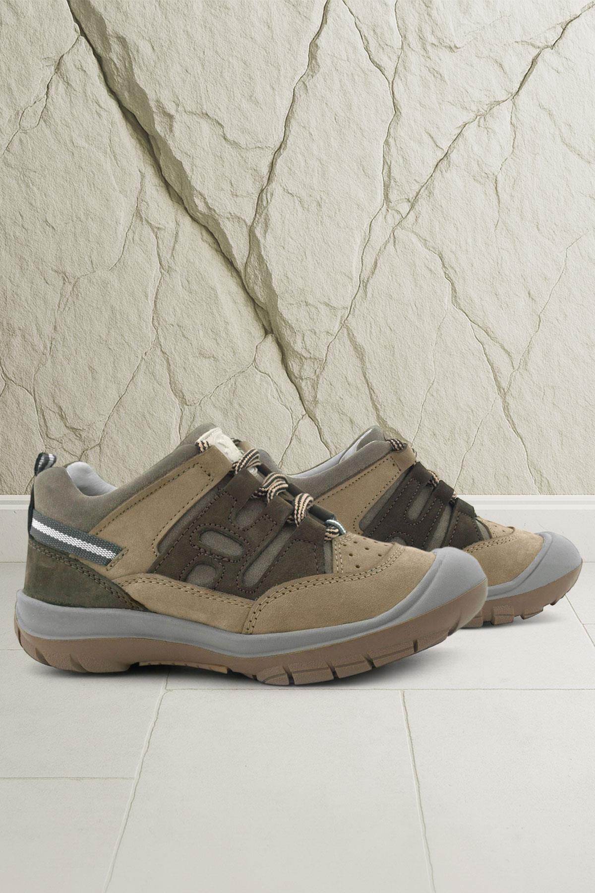 Hakiki Deri Vizon Kahverengi Bağcıklı Çocuk Outdoor Ayakkabı - Görsel 2