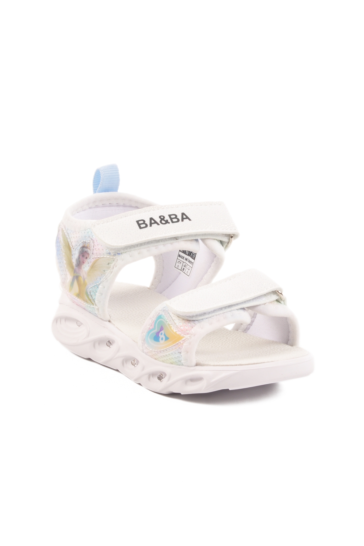 Beyaz Cırtlı Işıklı Kız Çocuk Sandalet 018129 P - Görsel 4