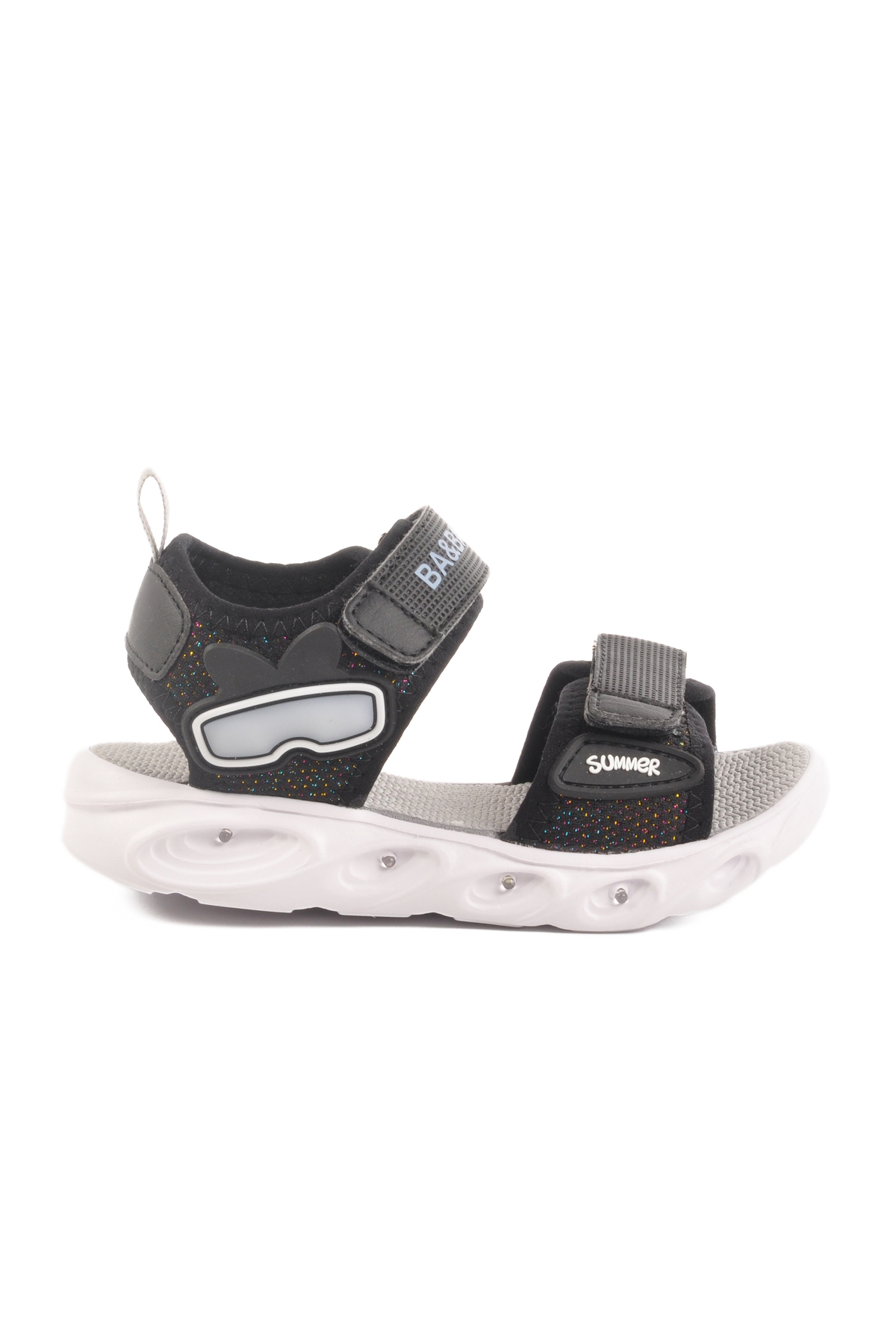 Siyah Cırtlı Işıklı Erkek Çocuk Spor Sandalet 018127 P - Görsel 2
