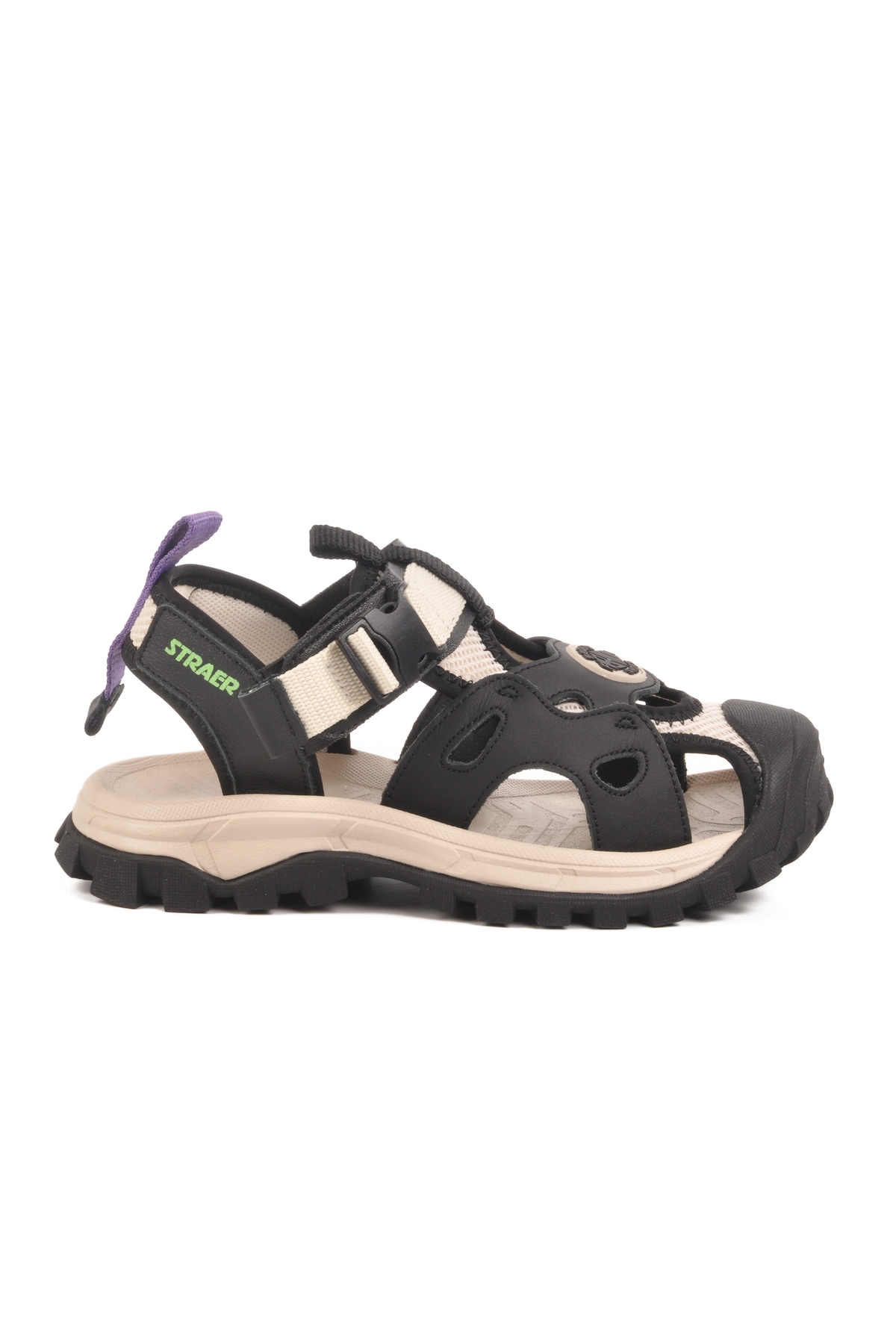 Siyah Cırtlı Hafif Unisex Çocuk Spor Sandalet 25Y614 F - Görsel 2