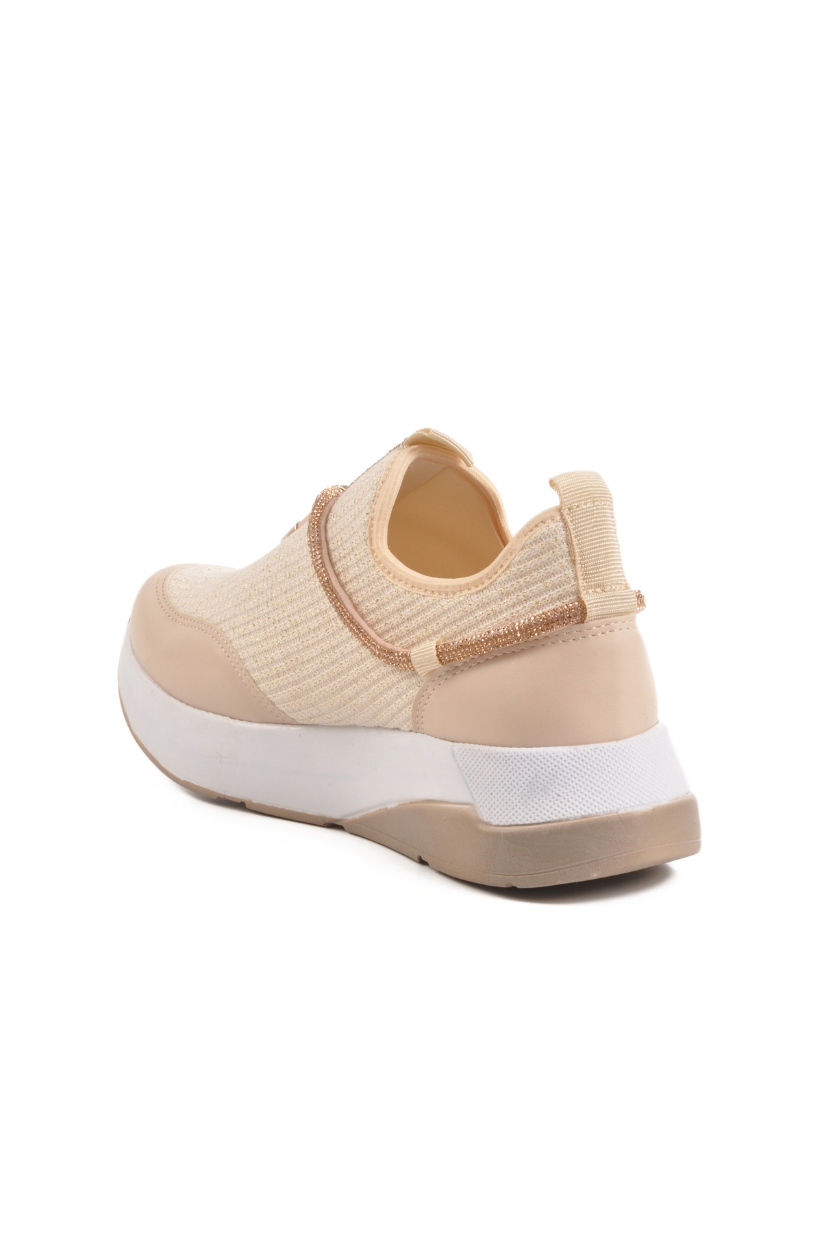Bej Anorak Taş İşlemeli Kadın Casual Ayakkabı 702498 Z - Görsel 5