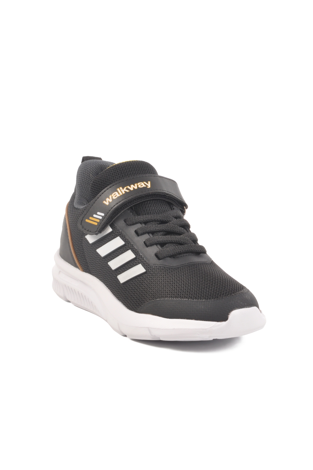 Siyah Beyaz Cırtlı Fileli Hafif Unisex Çocuk Spor Ayakkabı Fav 100 F - Görsel 4