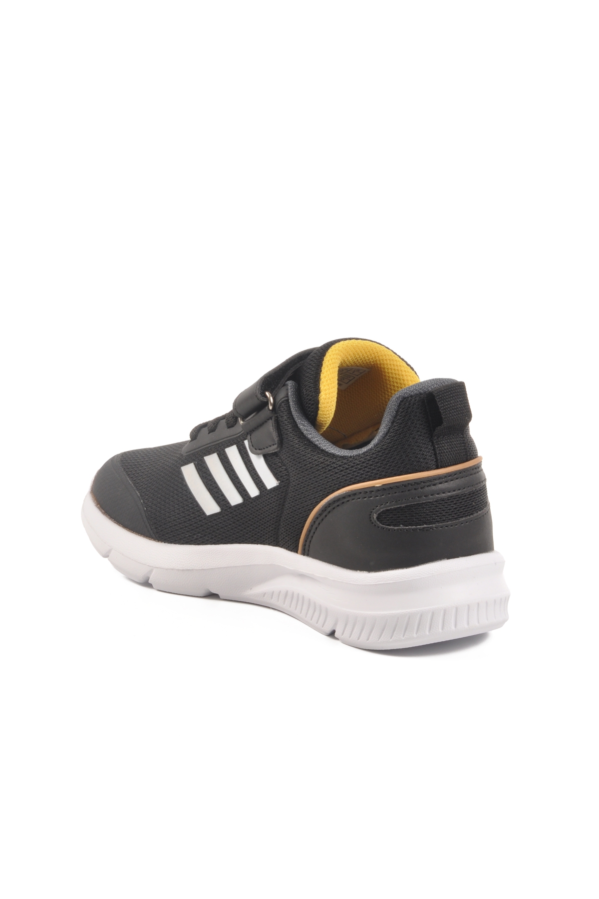 Siyah Beyaz Cırtlı Fileli Hafif Unisex Çocuk Spor Ayakkabı Fav 100 F - Görsel 5