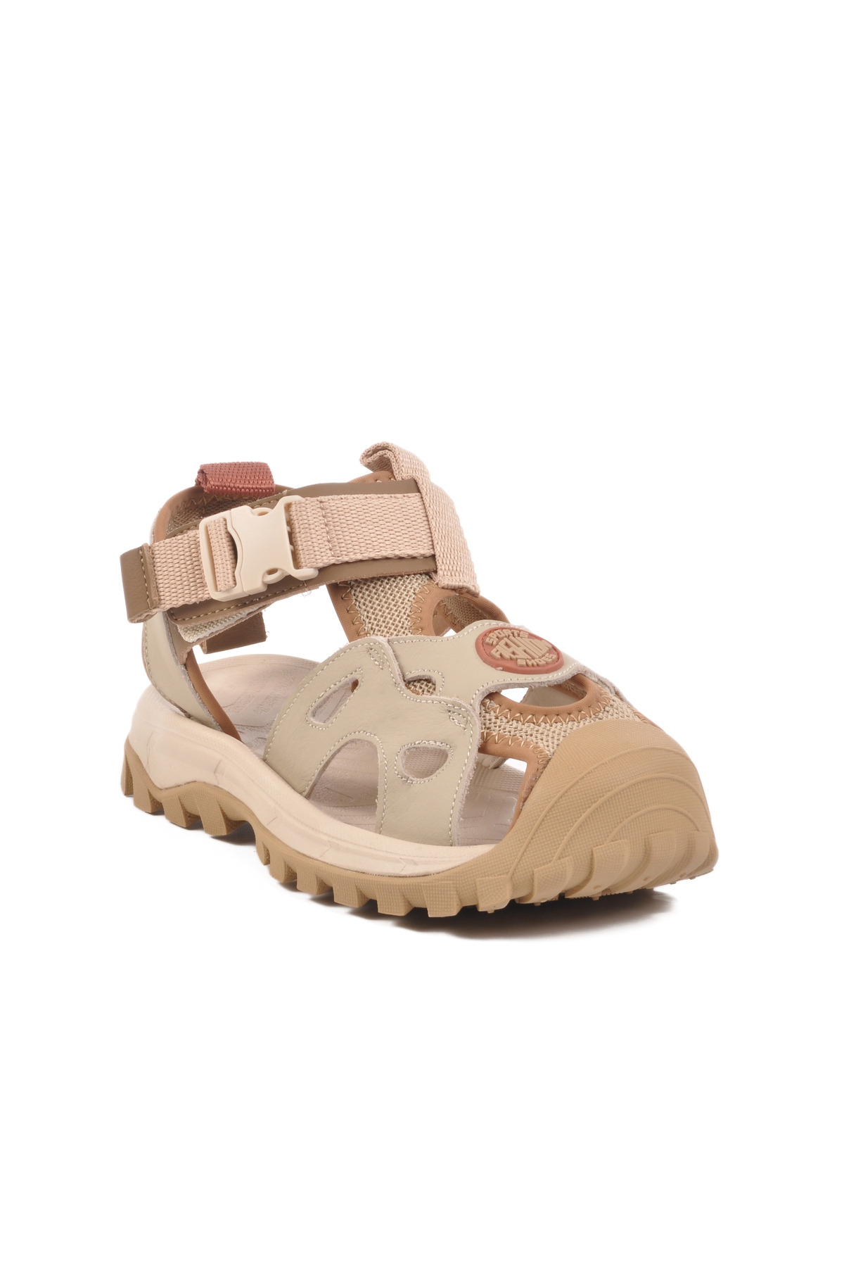Bej Cırtlı Hafif Unisex Çocuk Spor Sandalet 25Y614 F - Görsel 4
