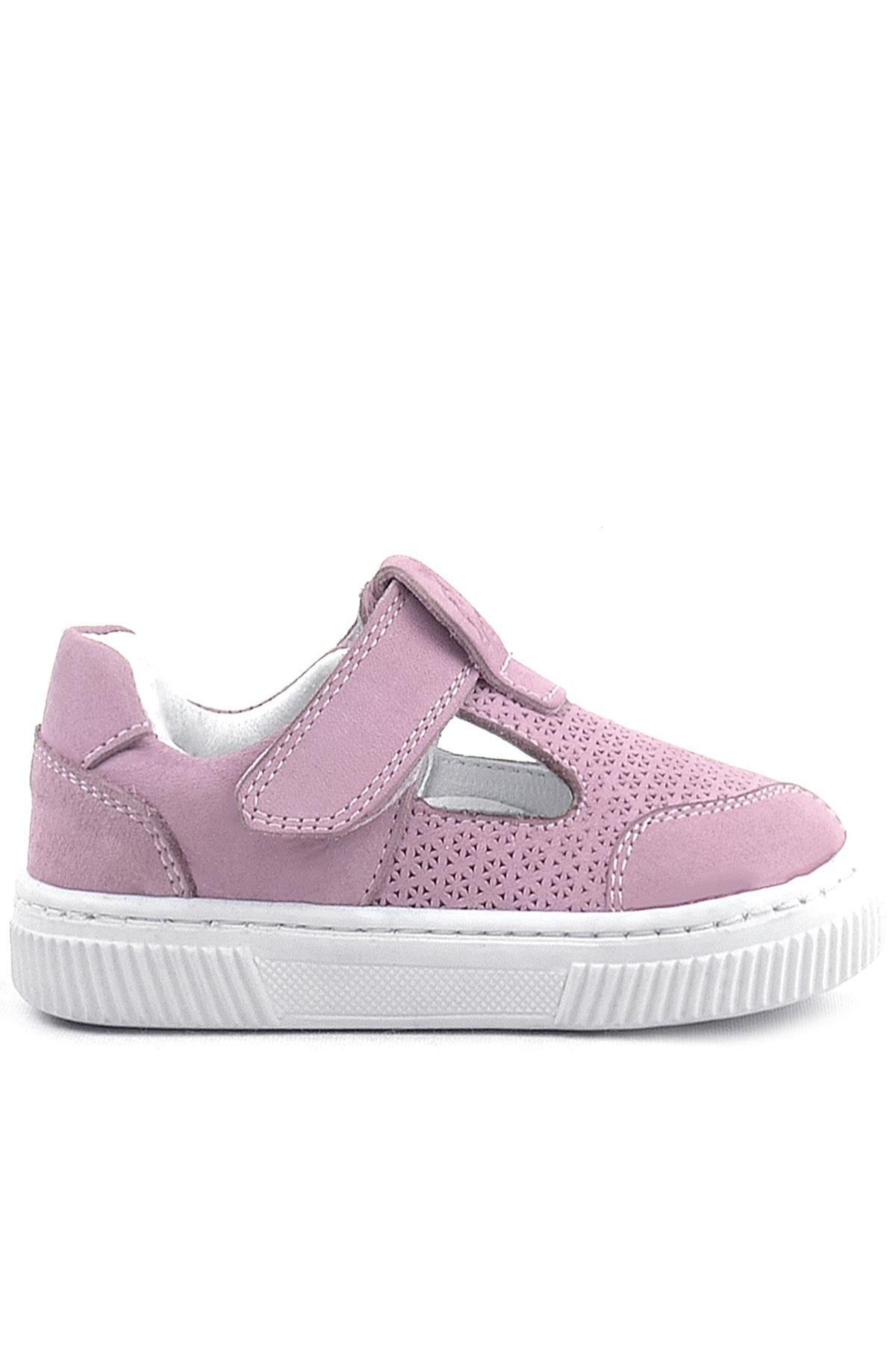 Bheem Hakiki Deri Pudra Cırtlı Bebek Sneaker Sandalet - Görsel 2