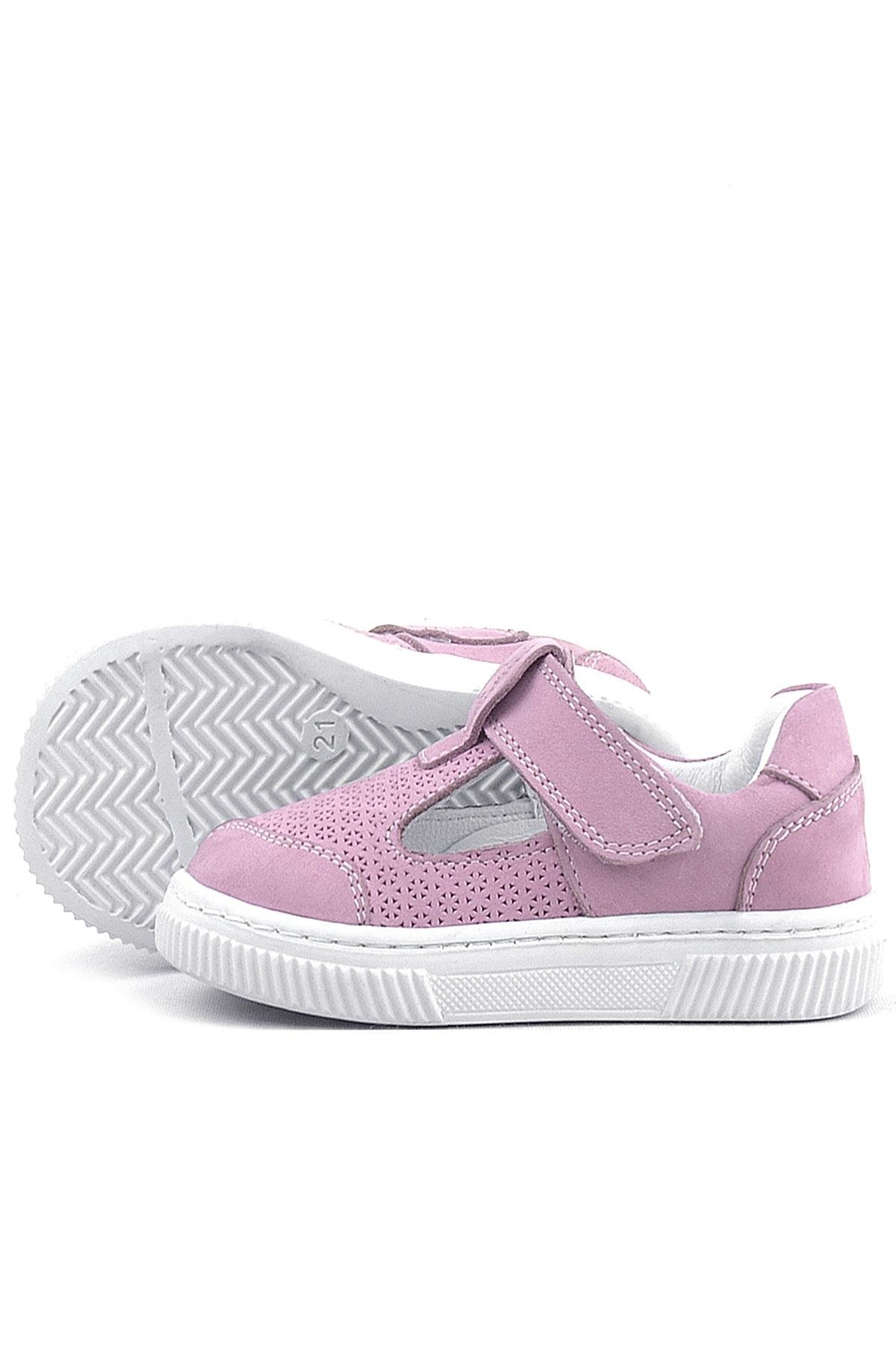 Bheem Hakiki Deri Pudra Cırtlı Bebek Sneaker Sandalet - Görsel 4