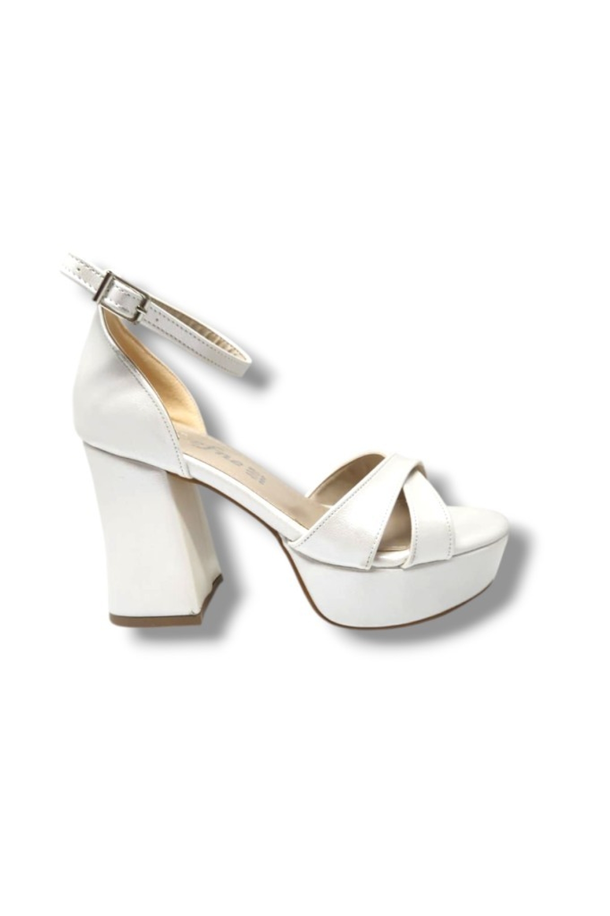 787-25 Deri Çapraz Bant Kalın Topuk(10cm) Anatomik Kadın Sandalet - Görsel 3