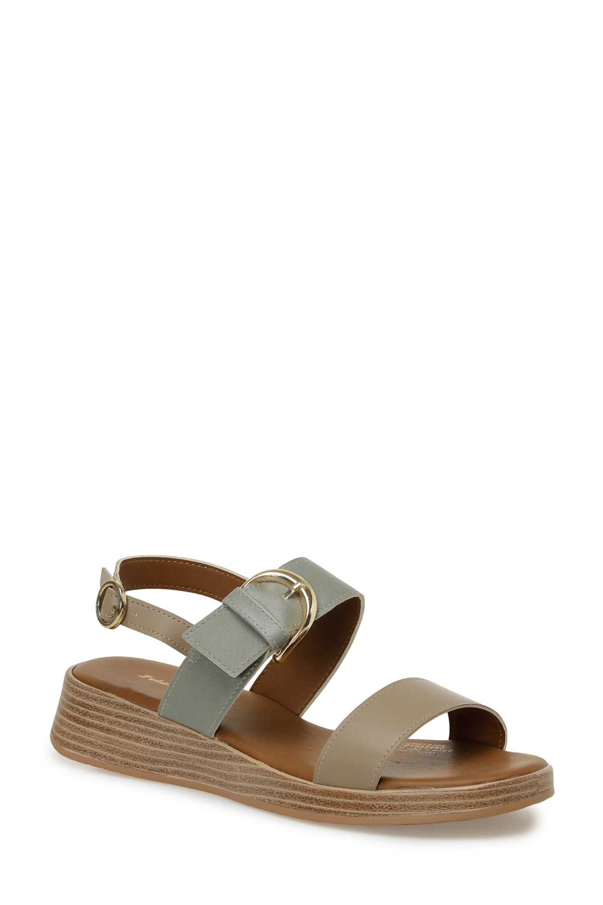 325067.Z 5FX Olive Kadın Dolgu Topuk Sandalet - Görsel 3