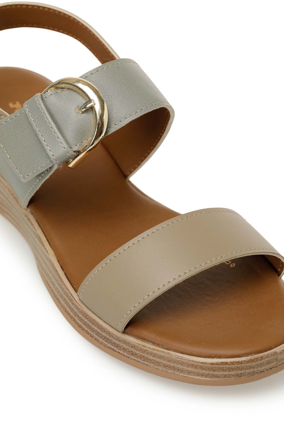 325067.Z 5FX Olive Kadın Dolgu Topuk Sandalet - Görsel 8