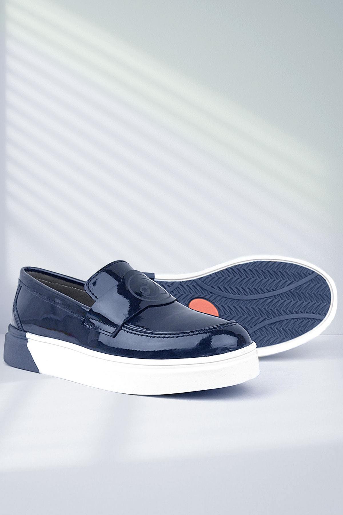 Lacivert Rugan Çocuk Klasik Ayakkabı - Görsel 2