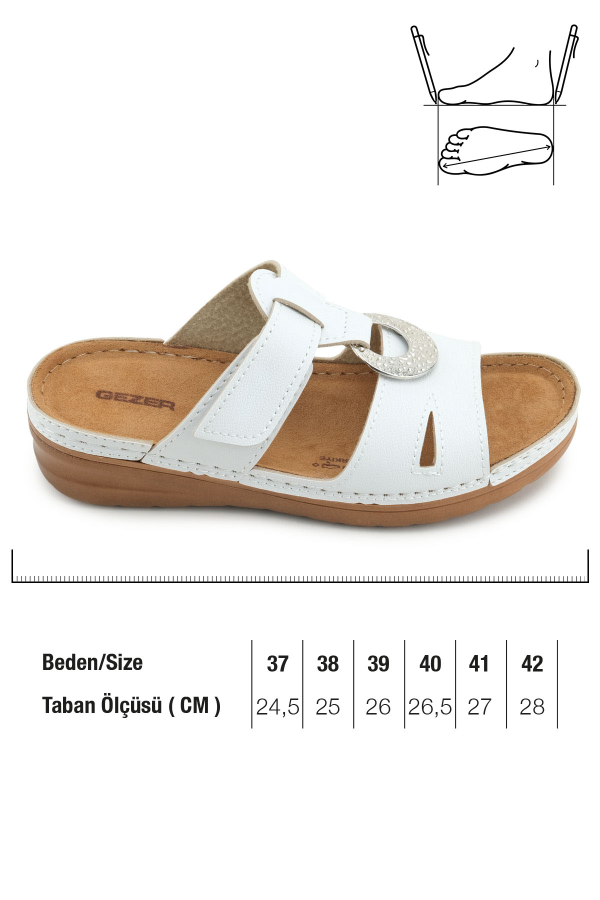 Yazlık Kadın Suni Deri Koleksiyon Cırtlı Ayarlanabilir Terlik - Görsel 3