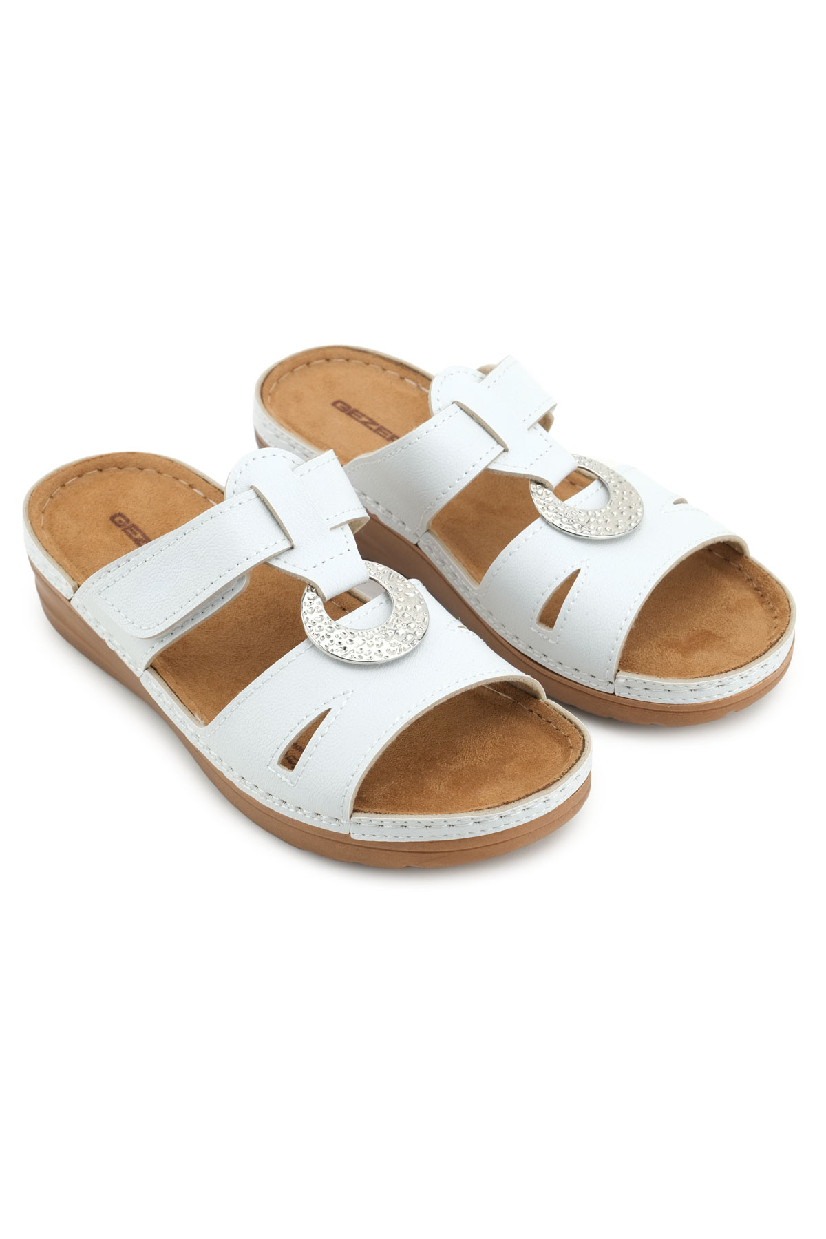 Yazlık Kadın Suni Deri Koleksiyon Cırtlı Ayarlanabilir Terlik - Görsel 4