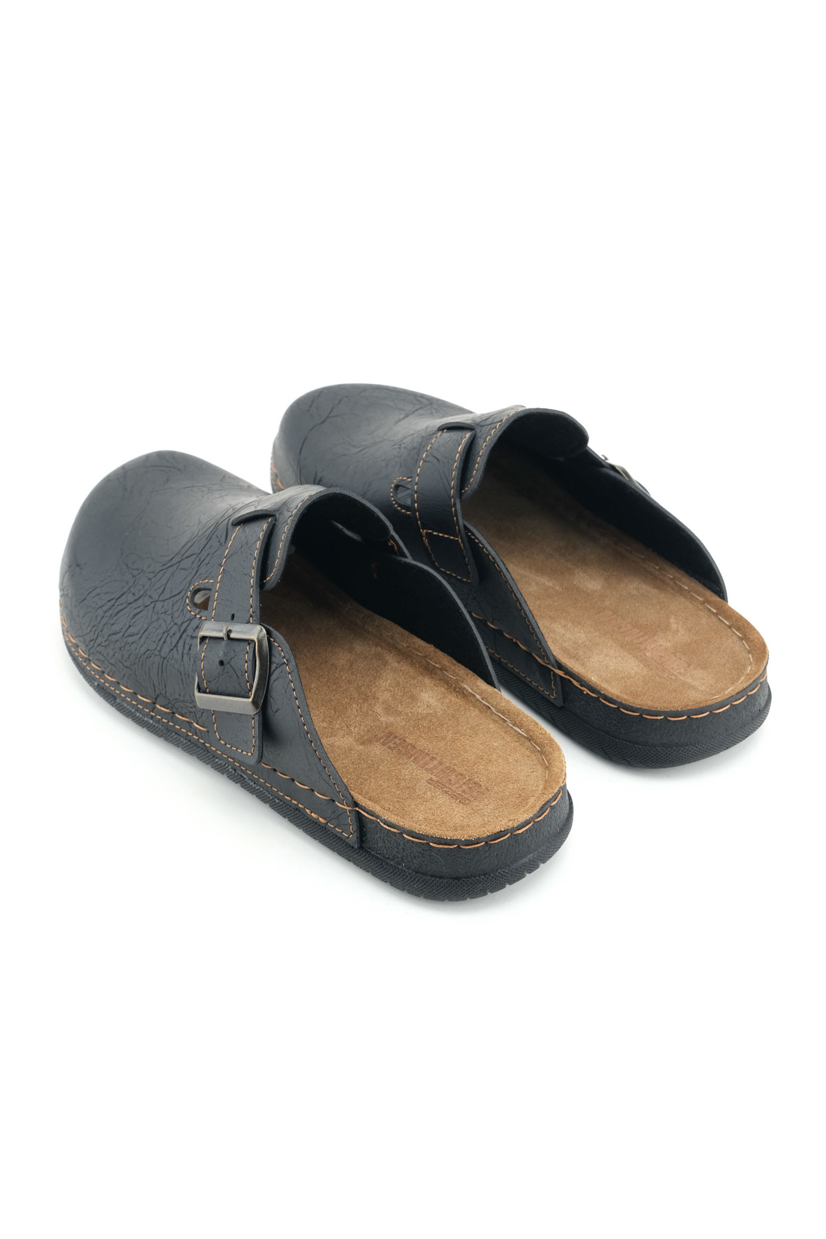 Erkek İç Taban Hakiki Deri Tek Toka Ayarlanabilir Ev Bahçe Günlük Terlik - Görsel 5