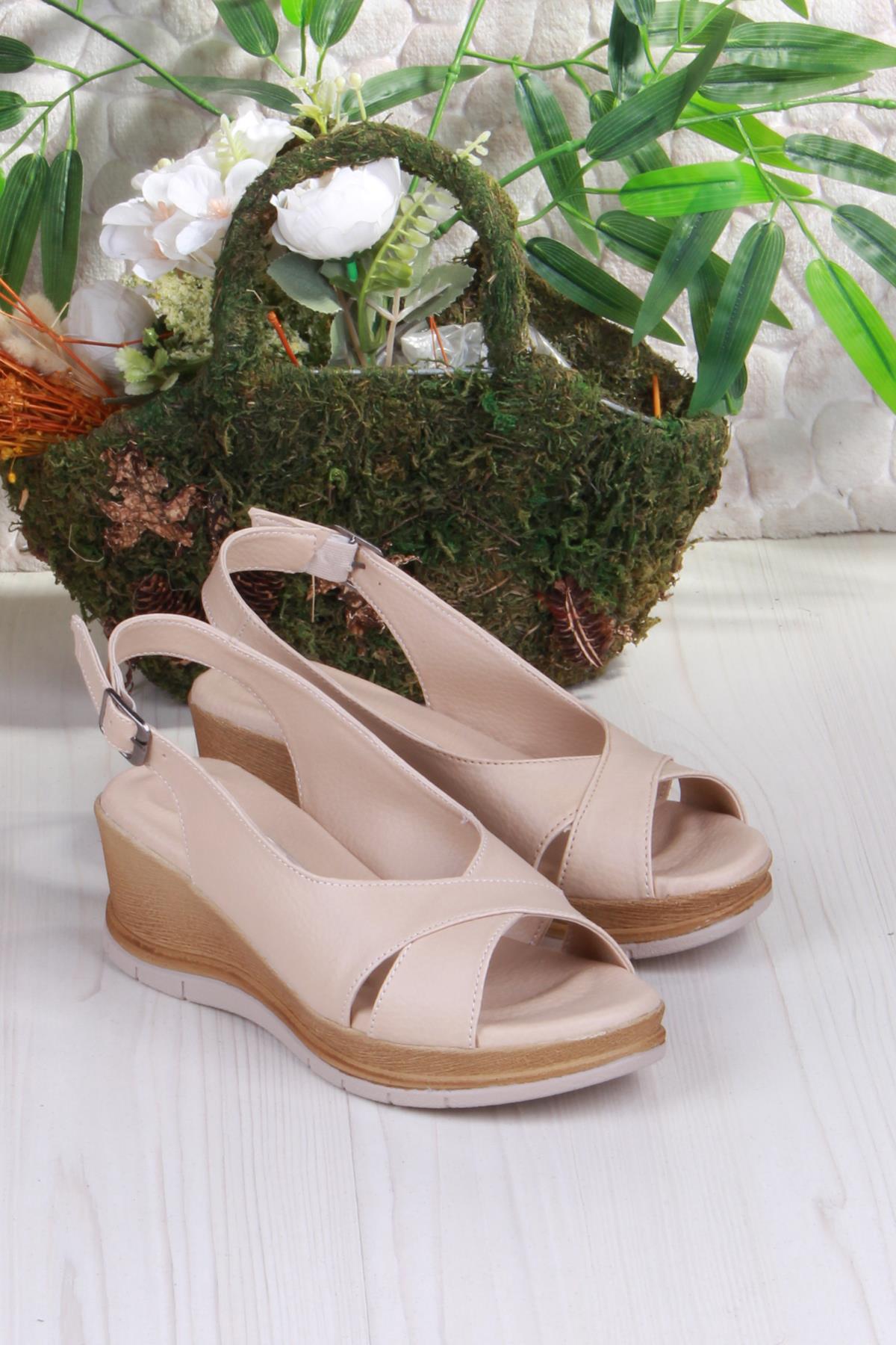 06 Ceyn Anatomik Rahat Hafif Dolgu Topuk Kadın Sandalet - Görsel 5