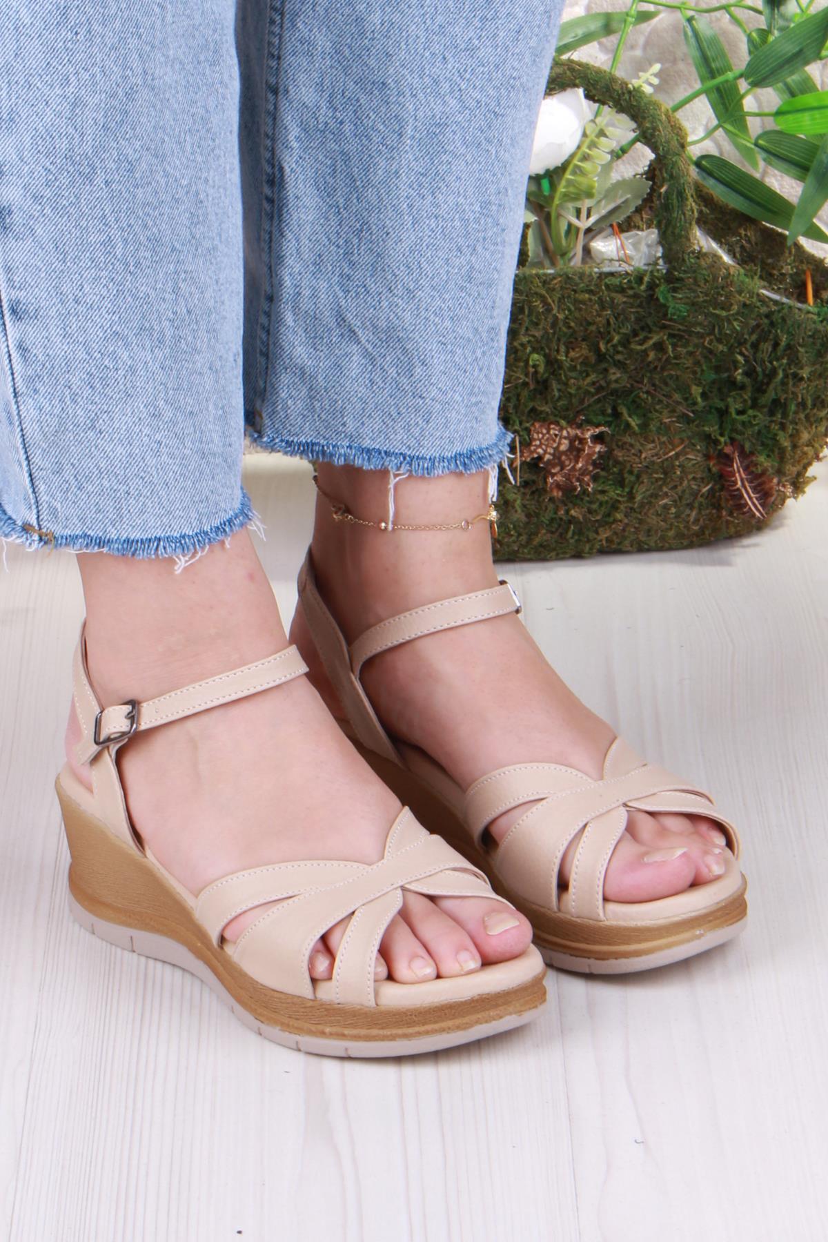 02 Ceyn Anatomik Rahat Hafif Dolgu Topuk Kadın Sandalet - Görsel 4