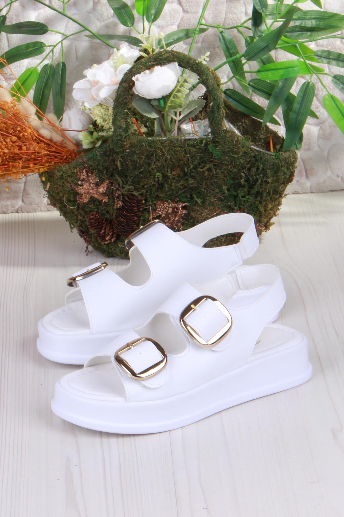 3509 Ceyn Anatomik Rahat İki Tokalı Kadın Sandalet - Görsel 6