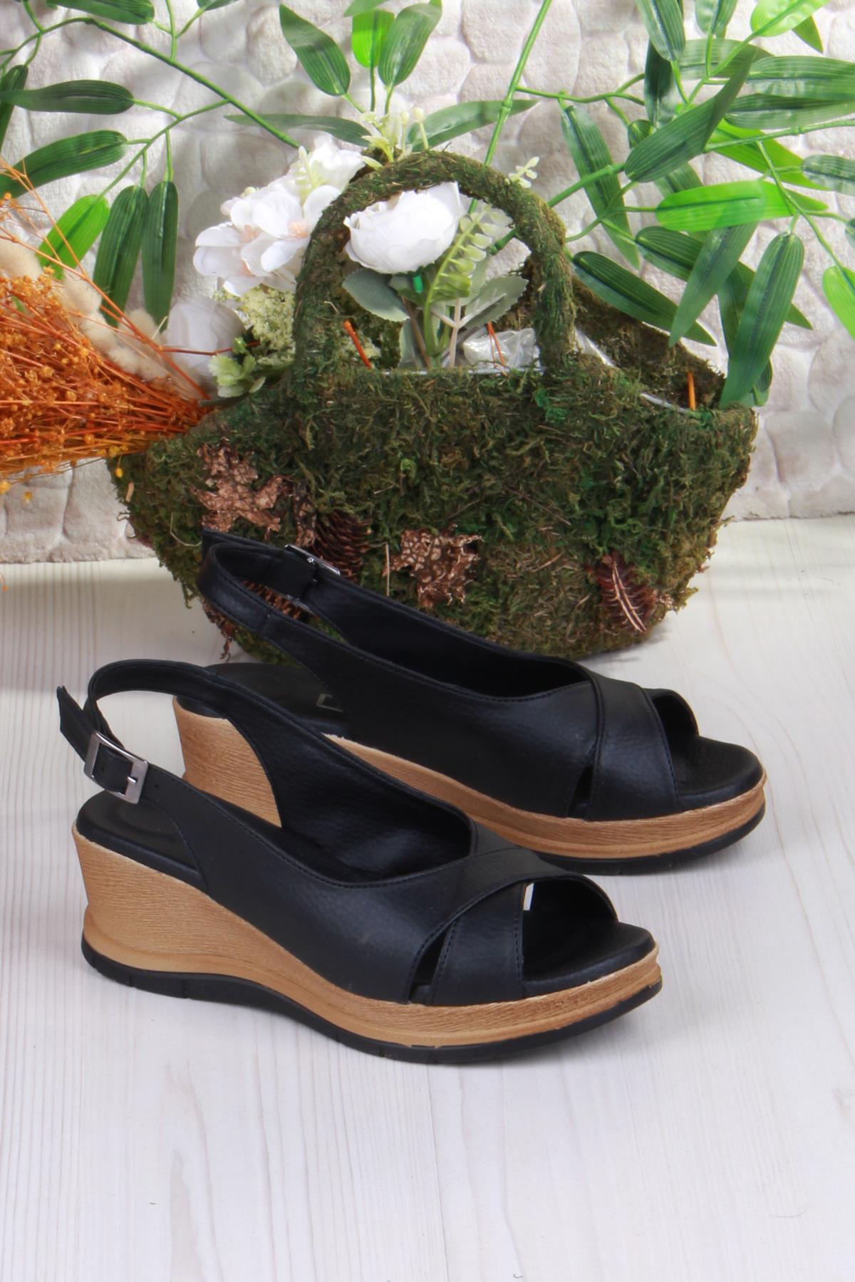 06 Ceyn Anatomik Rahat Hafif Dolgu Topuk Kadın Sandalet - Görsel 5