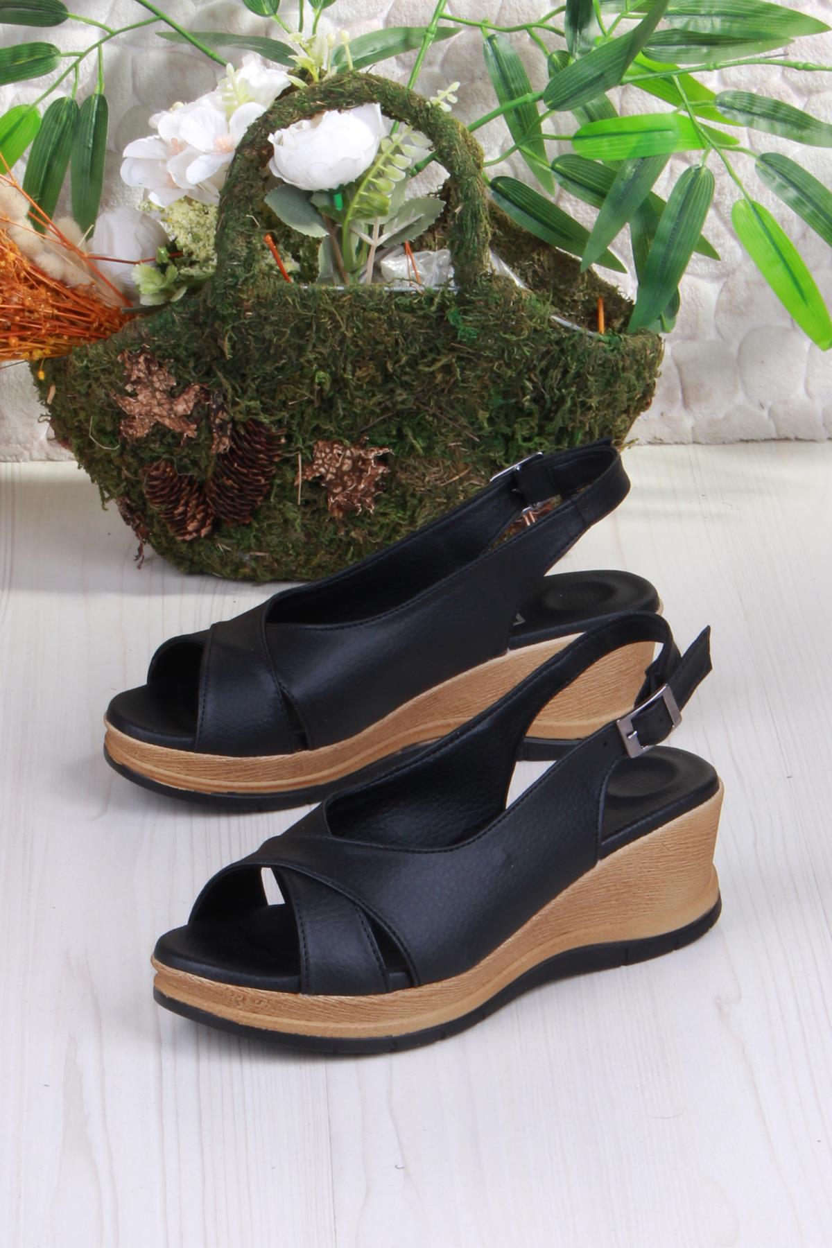 06 Ceyn Anatomik Rahat Hafif Dolgu Topuk Kadın Sandalet - Görsel 6