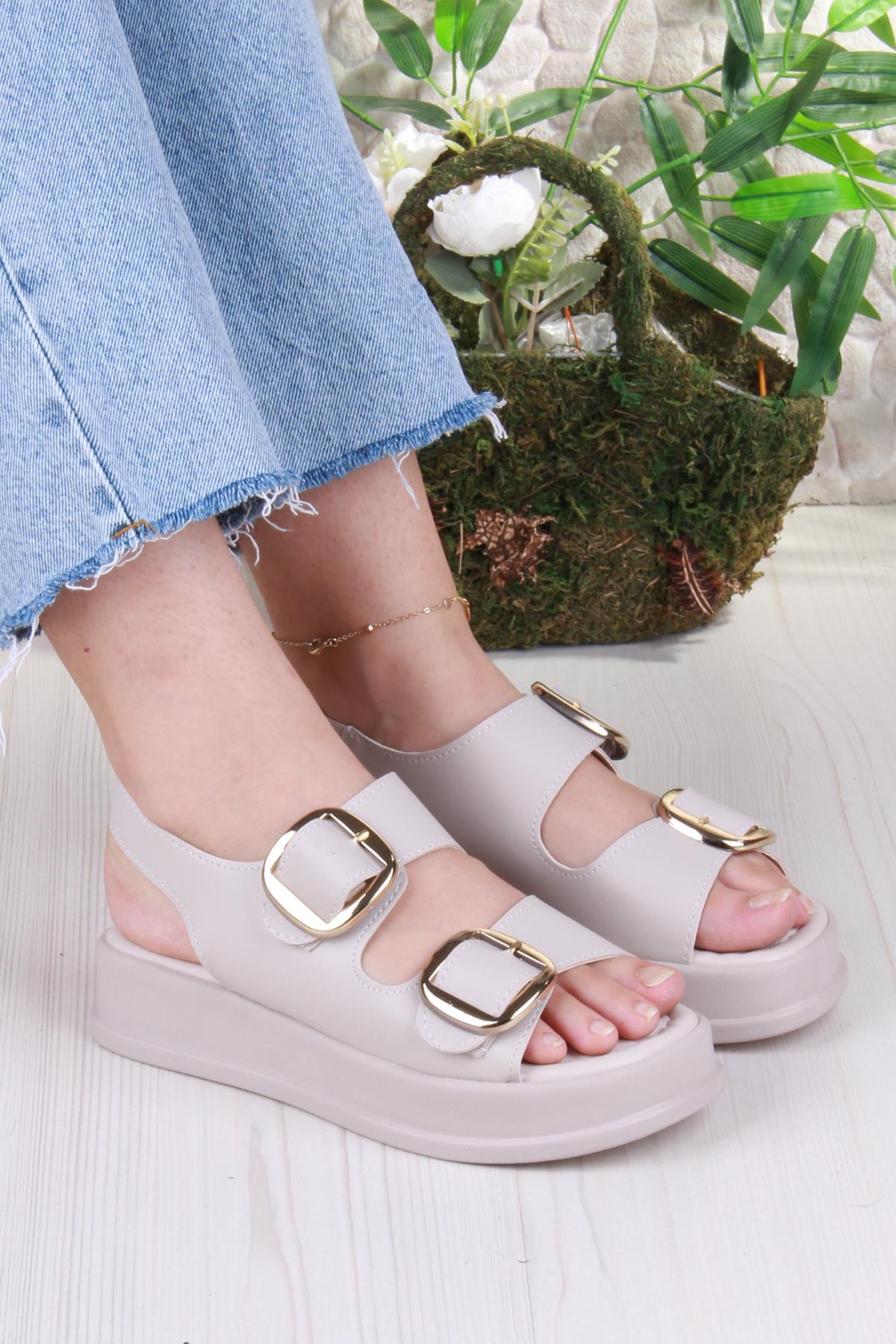 3509 Ceyn Anatomik Rahat İki Tokalı Kadın Sandalet - Görsel 2