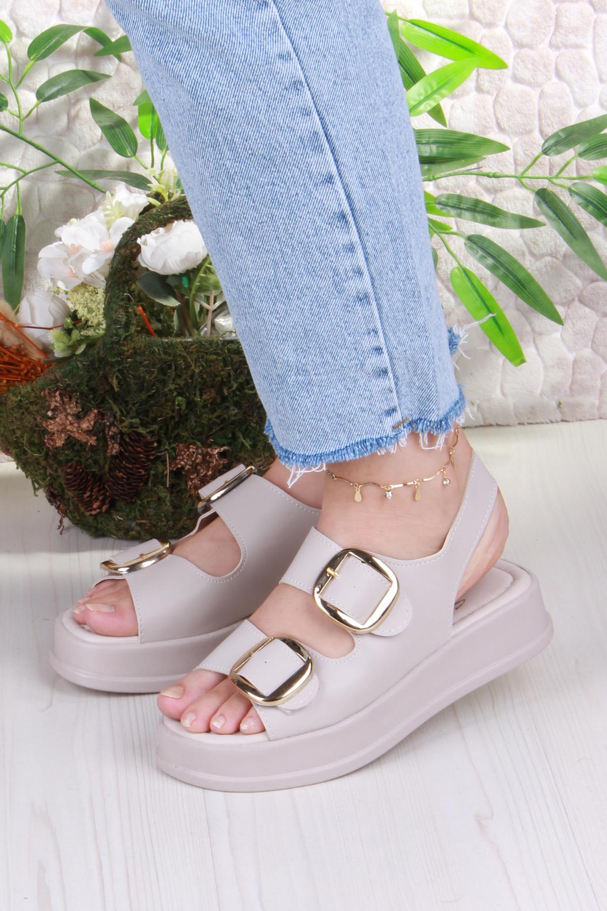 3509 Ceyn Anatomik Rahat İki Tokalı Kadın Sandalet - Görsel 3