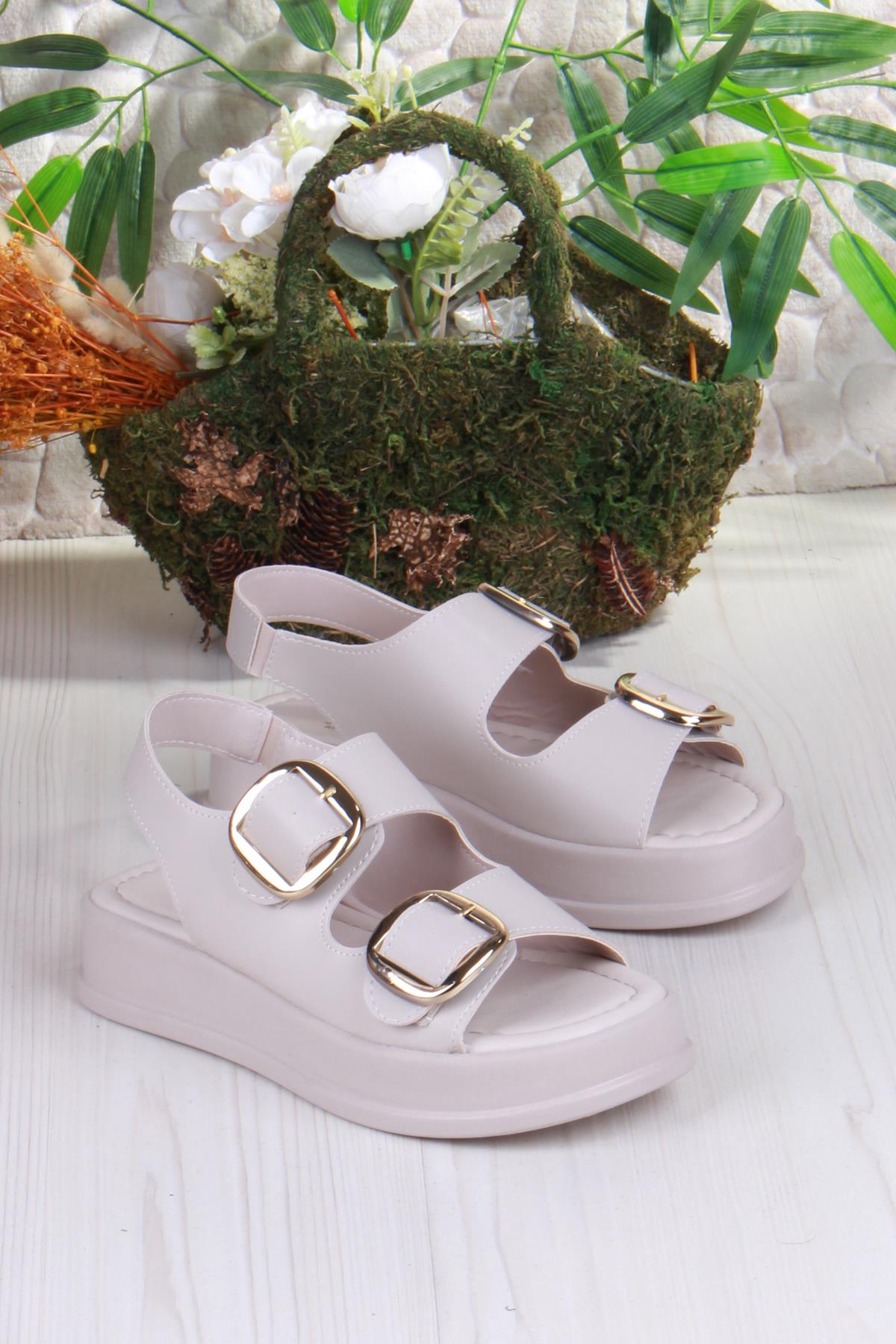 3509 Ceyn Anatomik Rahat İki Tokalı Kadın Sandalet - Görsel 5